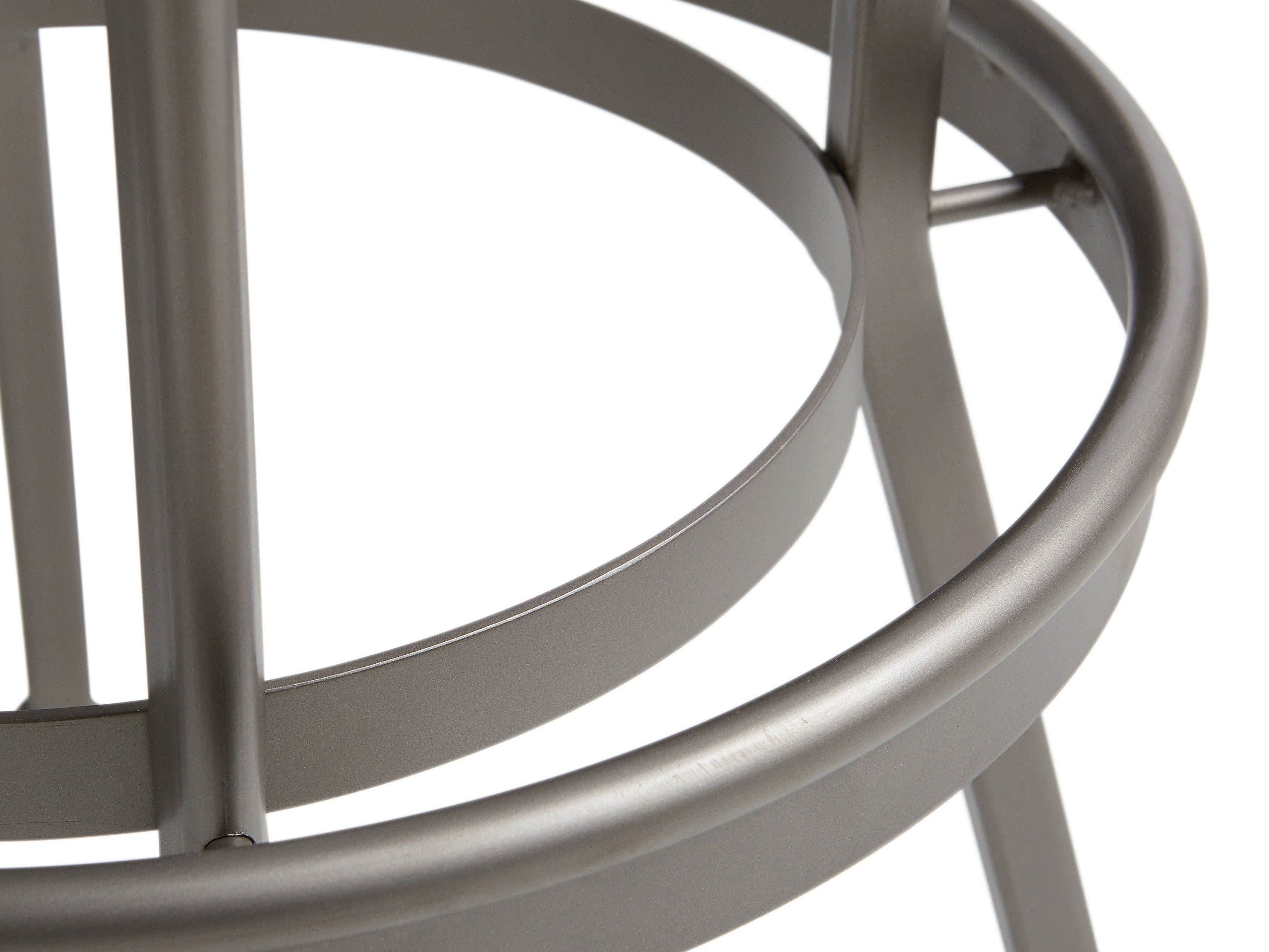 Industrial 19" Backless Stool in Metallic Grey and Silver Oak