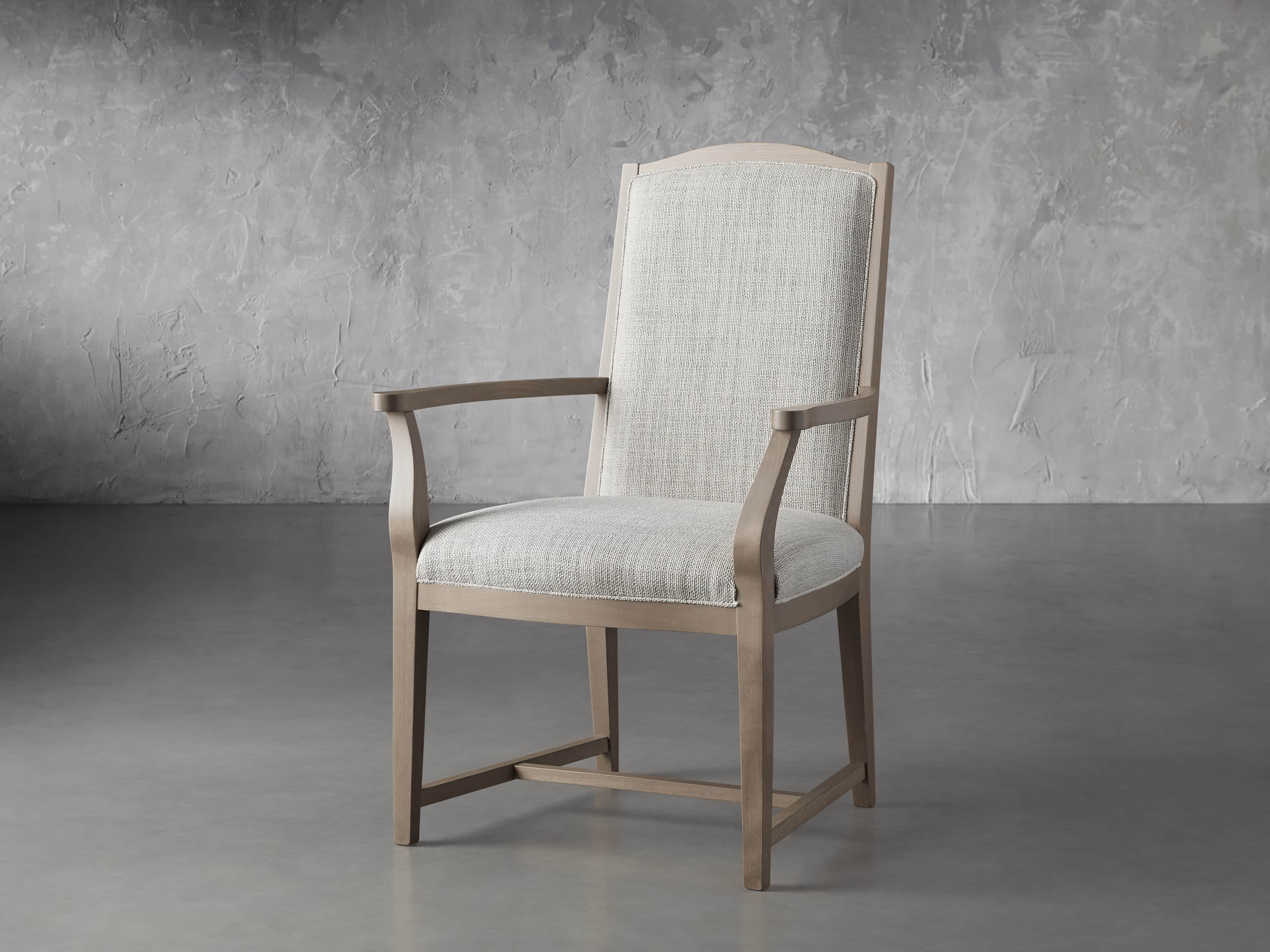 Isabella 24"Antique Blonde Dining Arm Chair in Tundra Cream, slide 2 of 7