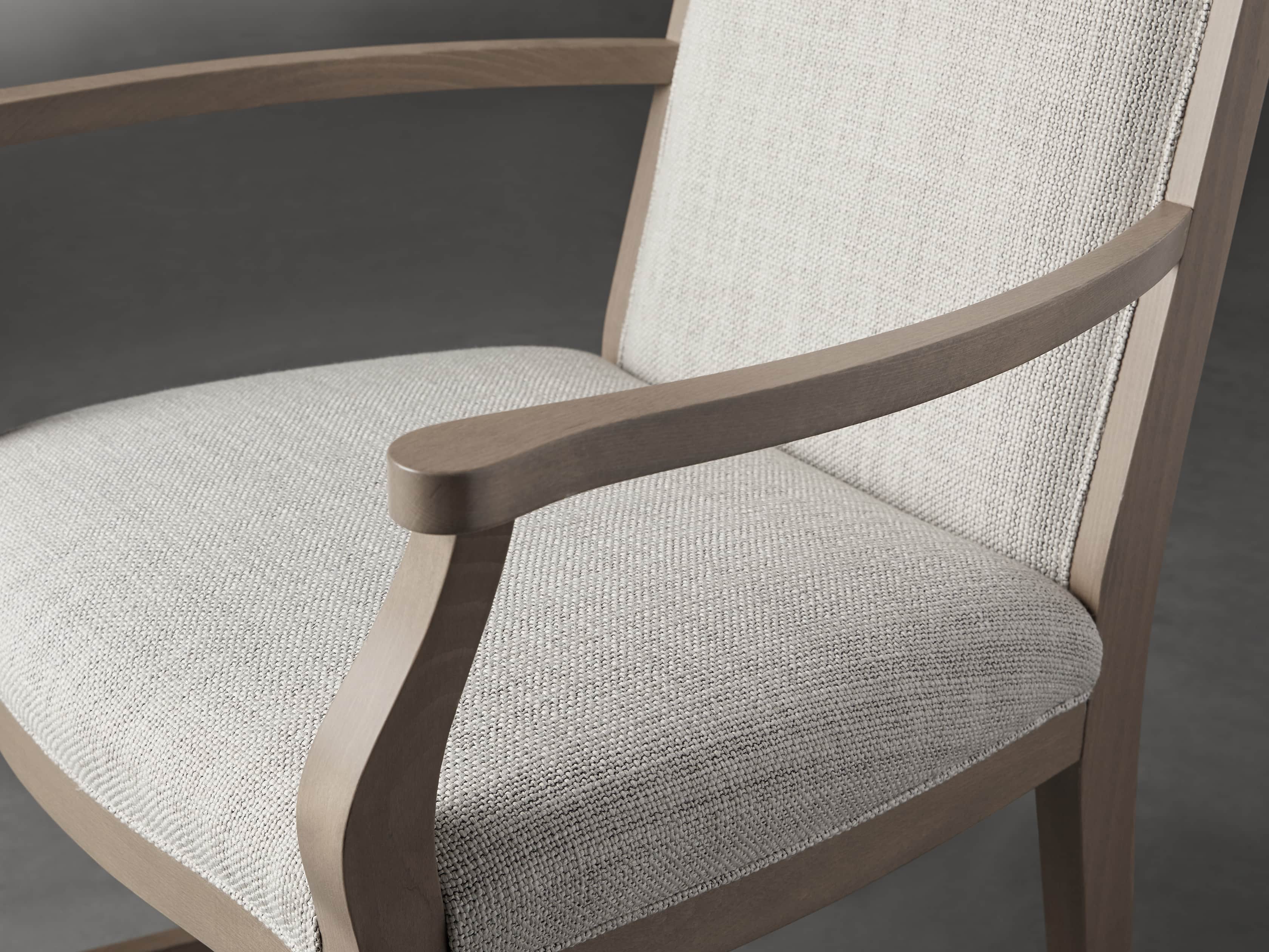 Isabella 24"Antique Blonde Dining Arm Chair in Tundra Cream, slide 5 of 7