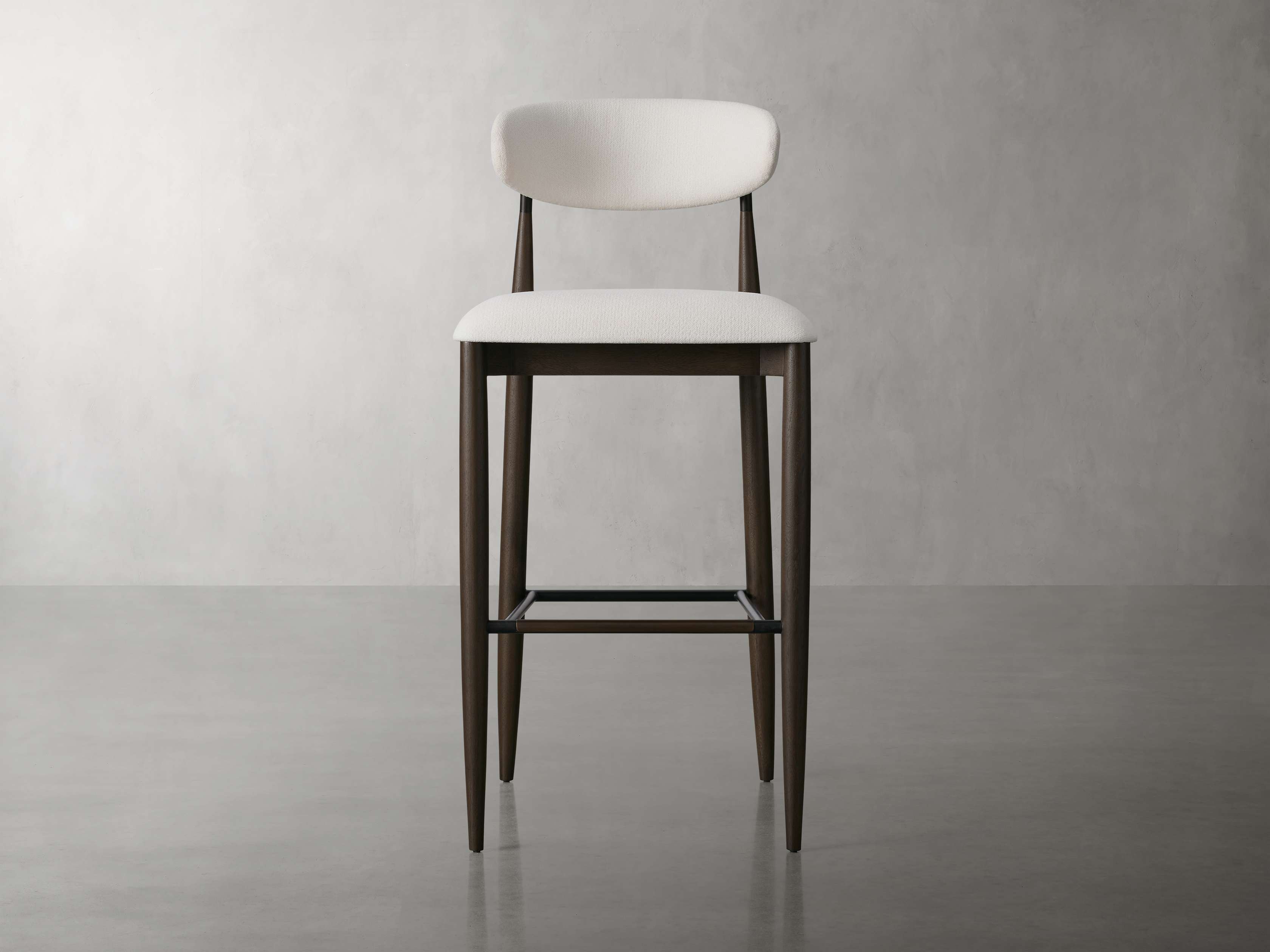 Jagger Armless Stool in Cinder with Oil Rubbed Bronze Arhaus