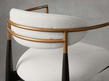 Jagger Dining Arm Chair in Black with Antique Brass