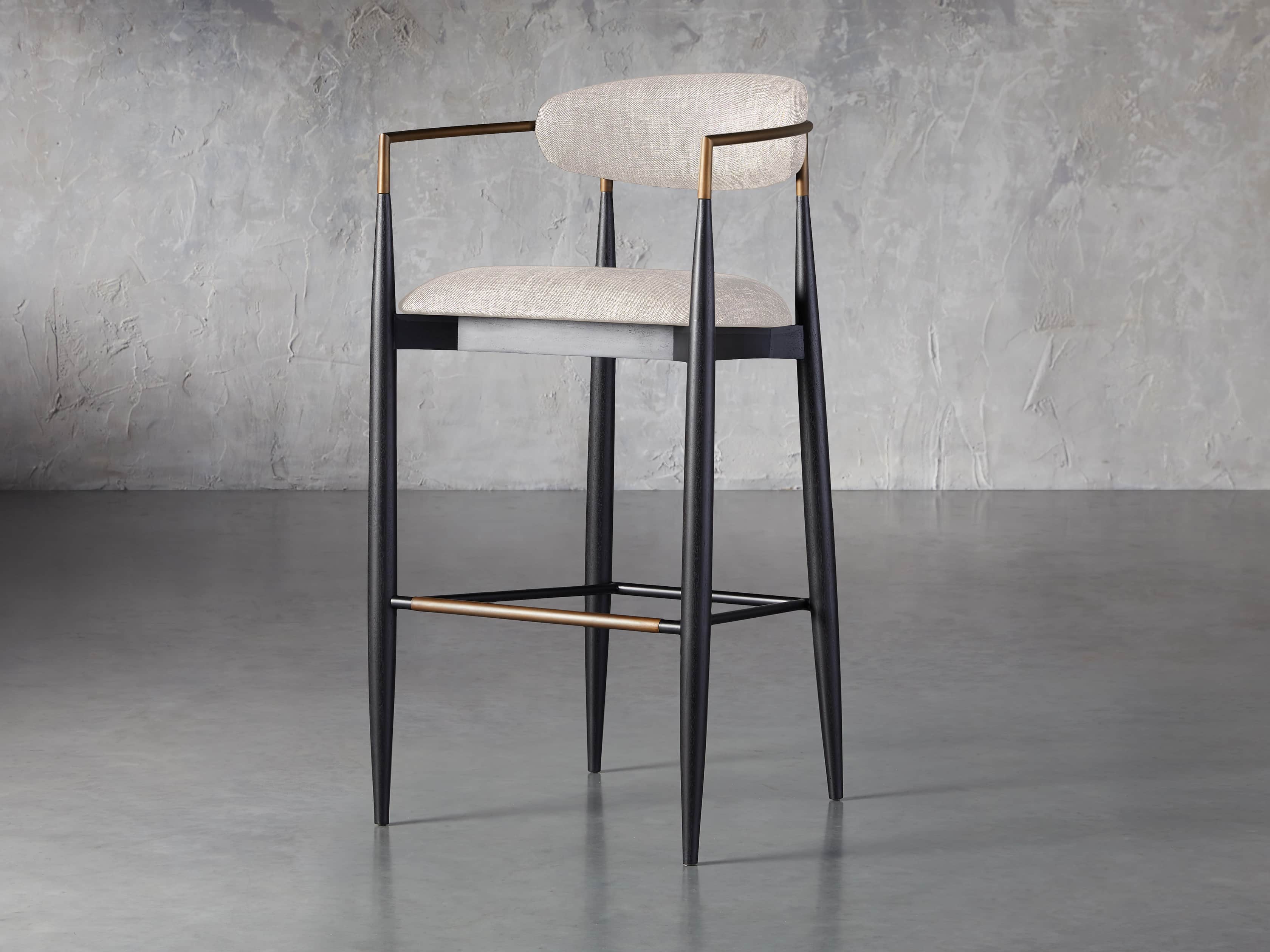 Jagger Barstool in Cary Linen, slide 3 of 9