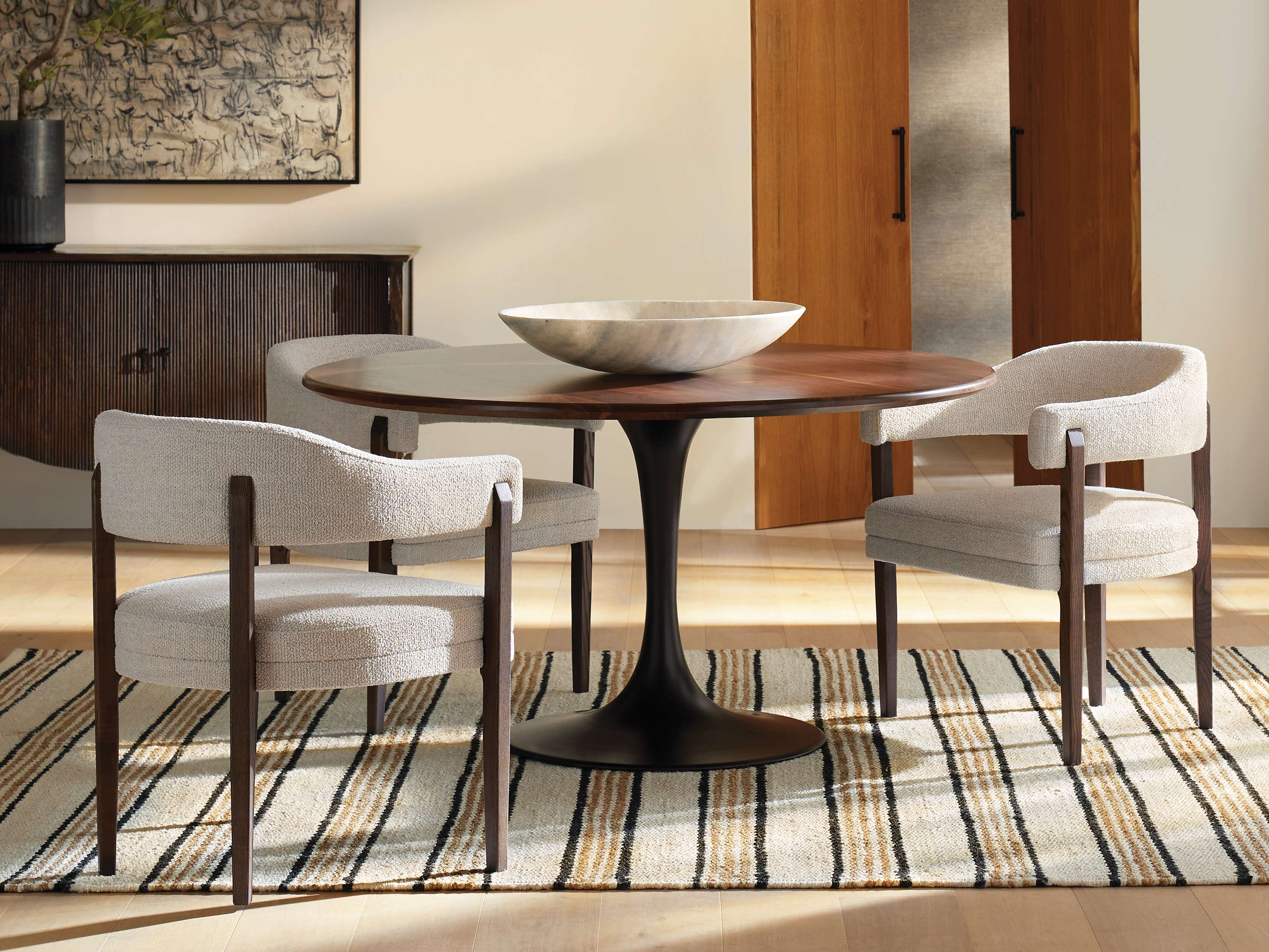 arhaus round dining tables