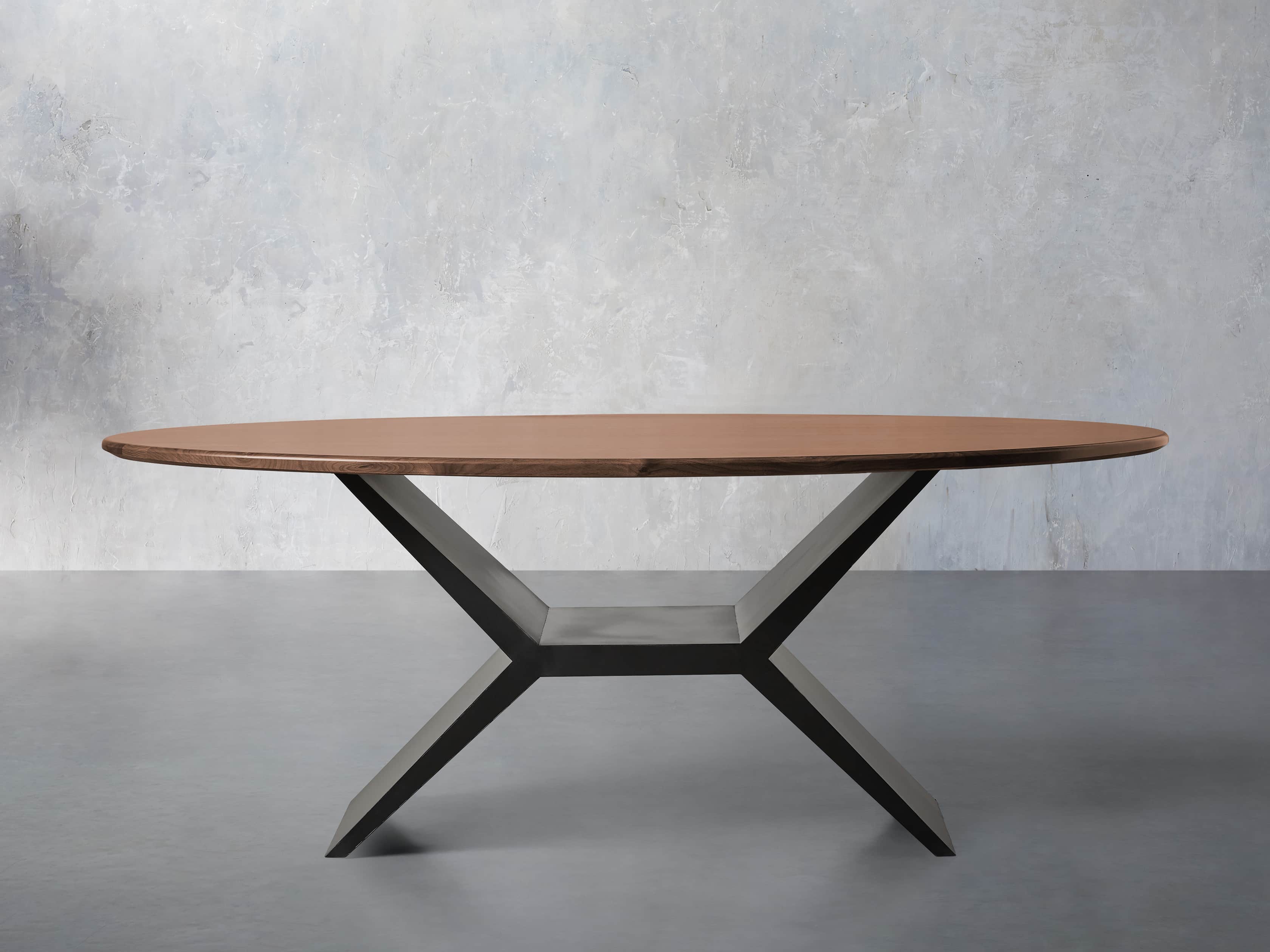 View the Jacob Oval Dining Table with Vertex Base | Variant: BROWN WALNUT