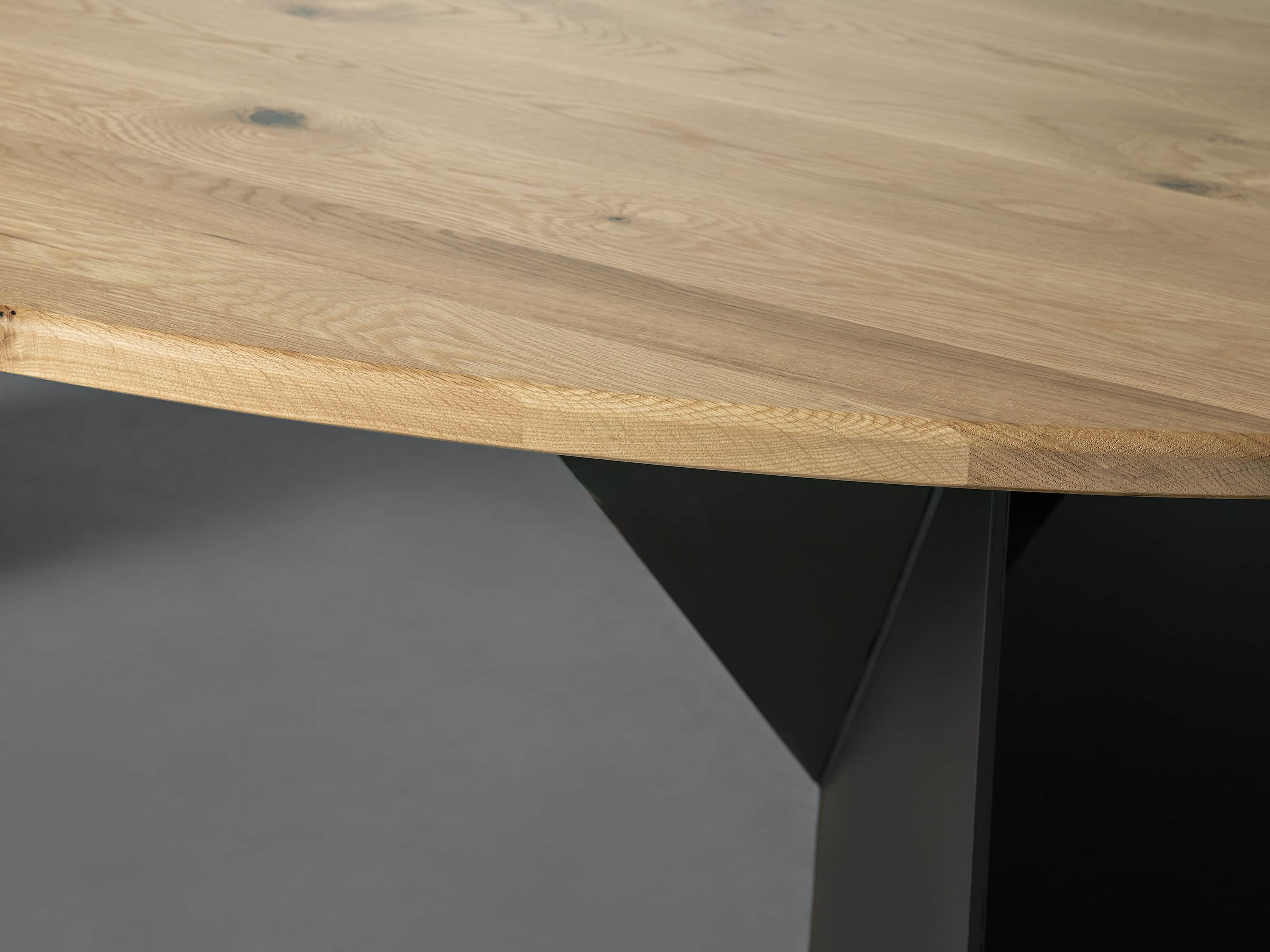 Jacob 96" Oval Dining Table Origami Base in White Oak, slide 4 of 6