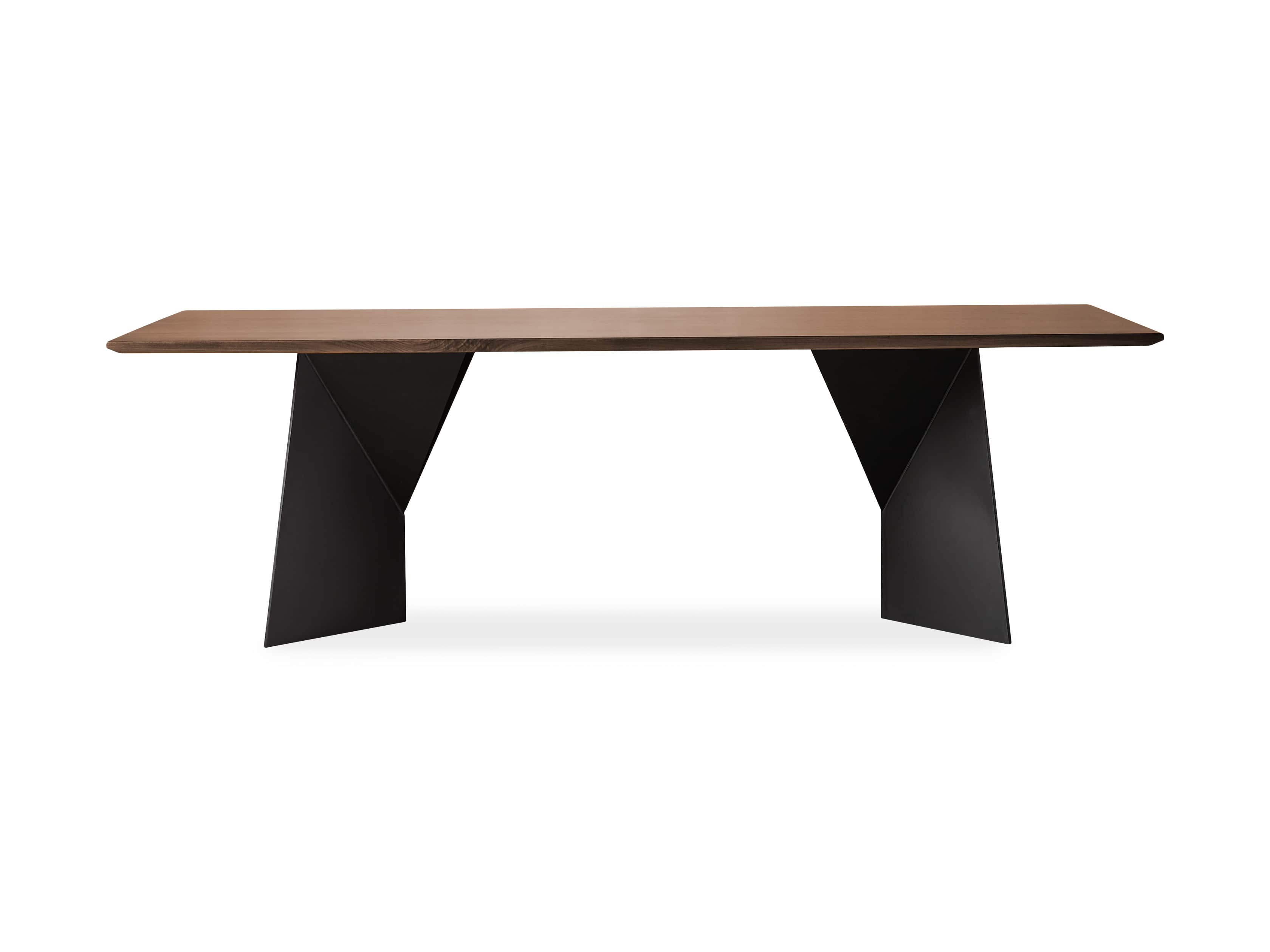 Jacob 84" Rectangle Dining Table Origami Base in Walnut, slide 6 of 6