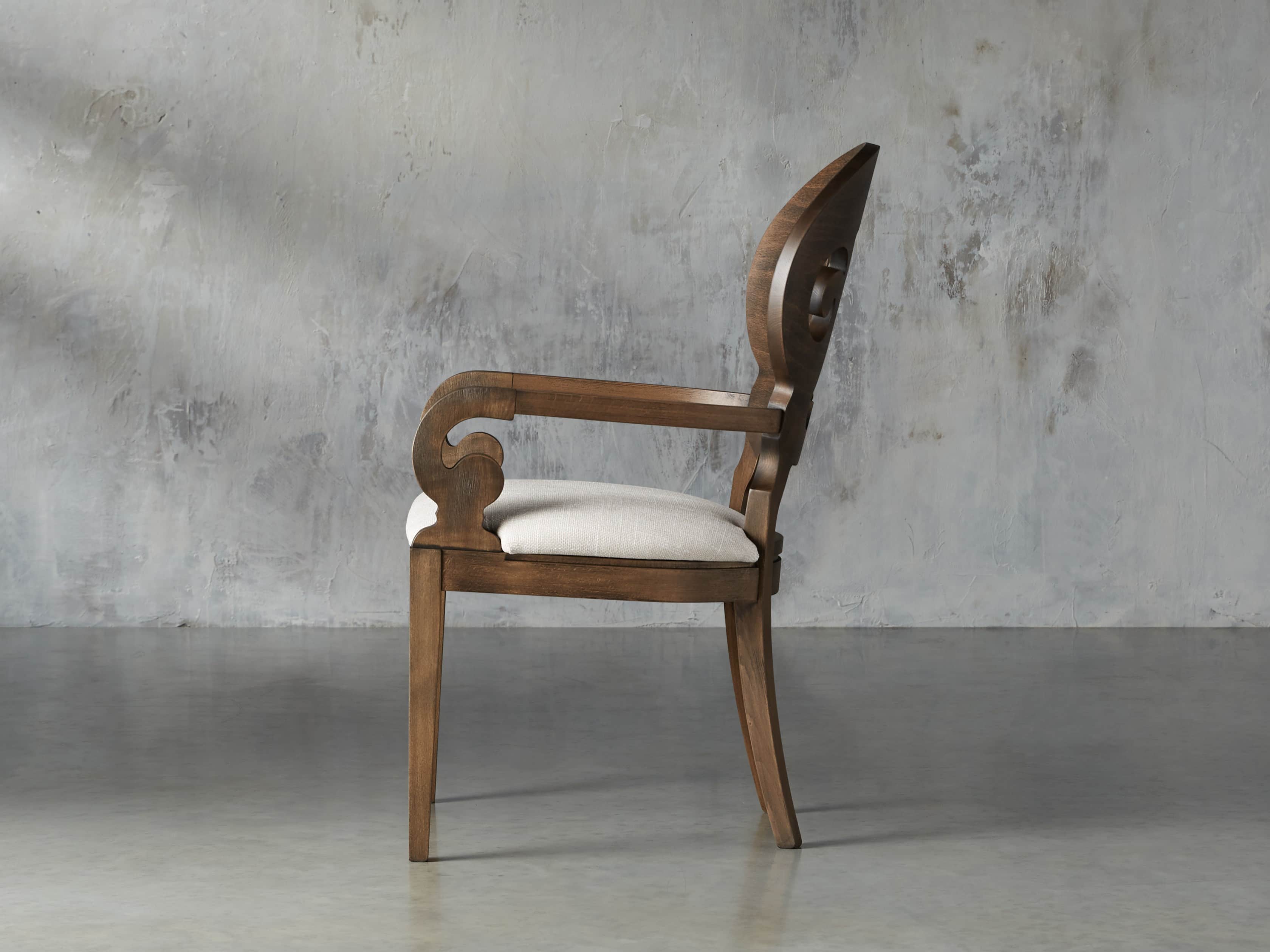 Jordan 25" Dining Arm Chair Upholstered in Cinder