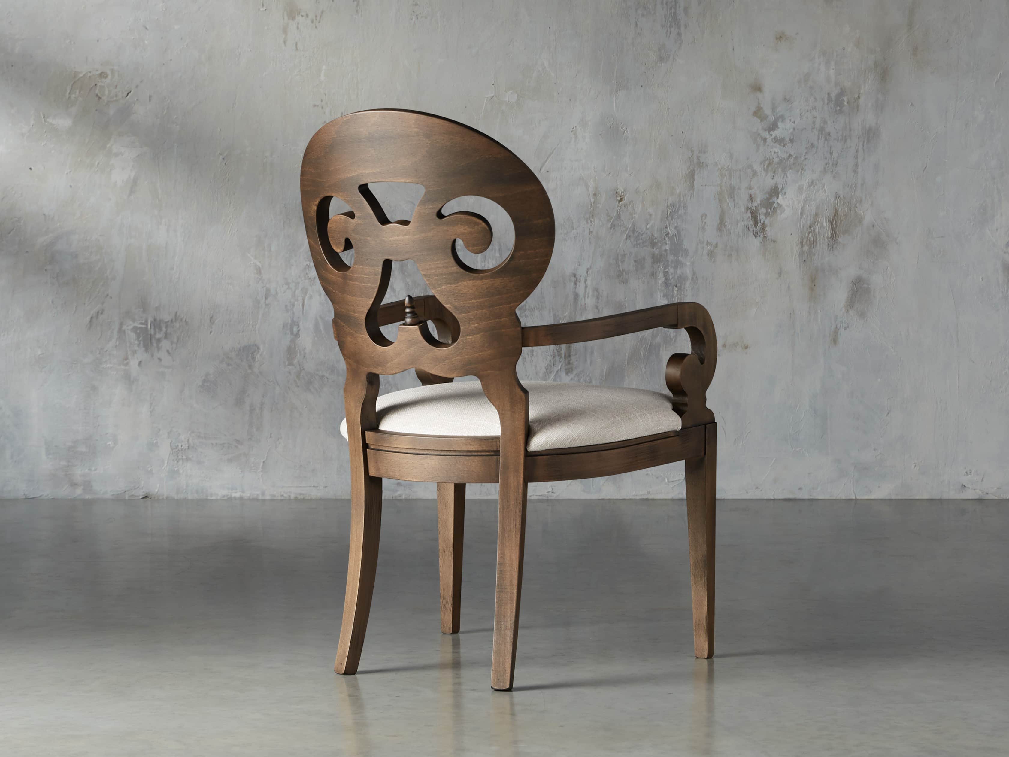 Jordan 25" Dining Arm Chair Upholstered in Cinder