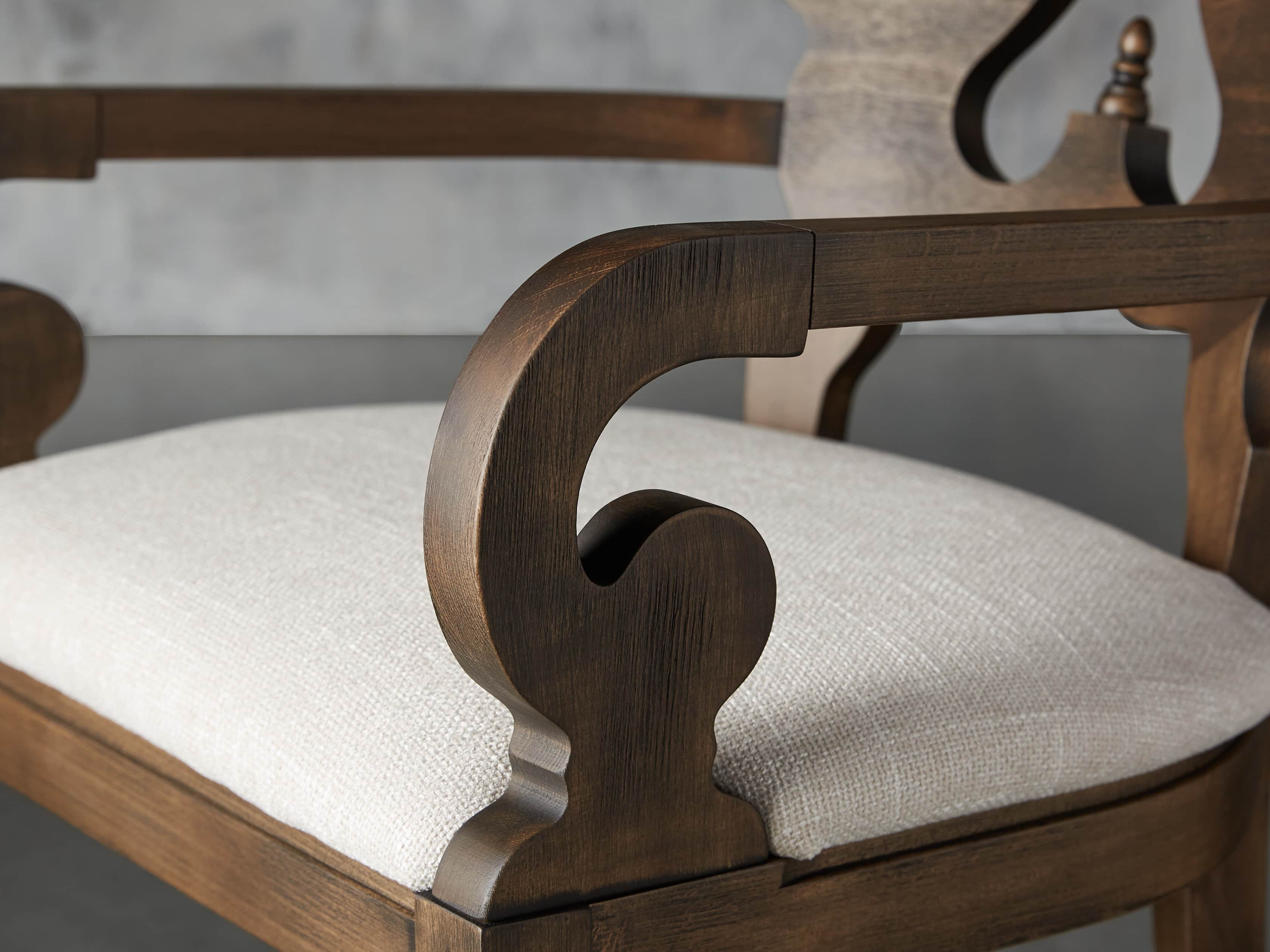 Jordan 25" Dining Arm Chair Upholstered in Cinder
