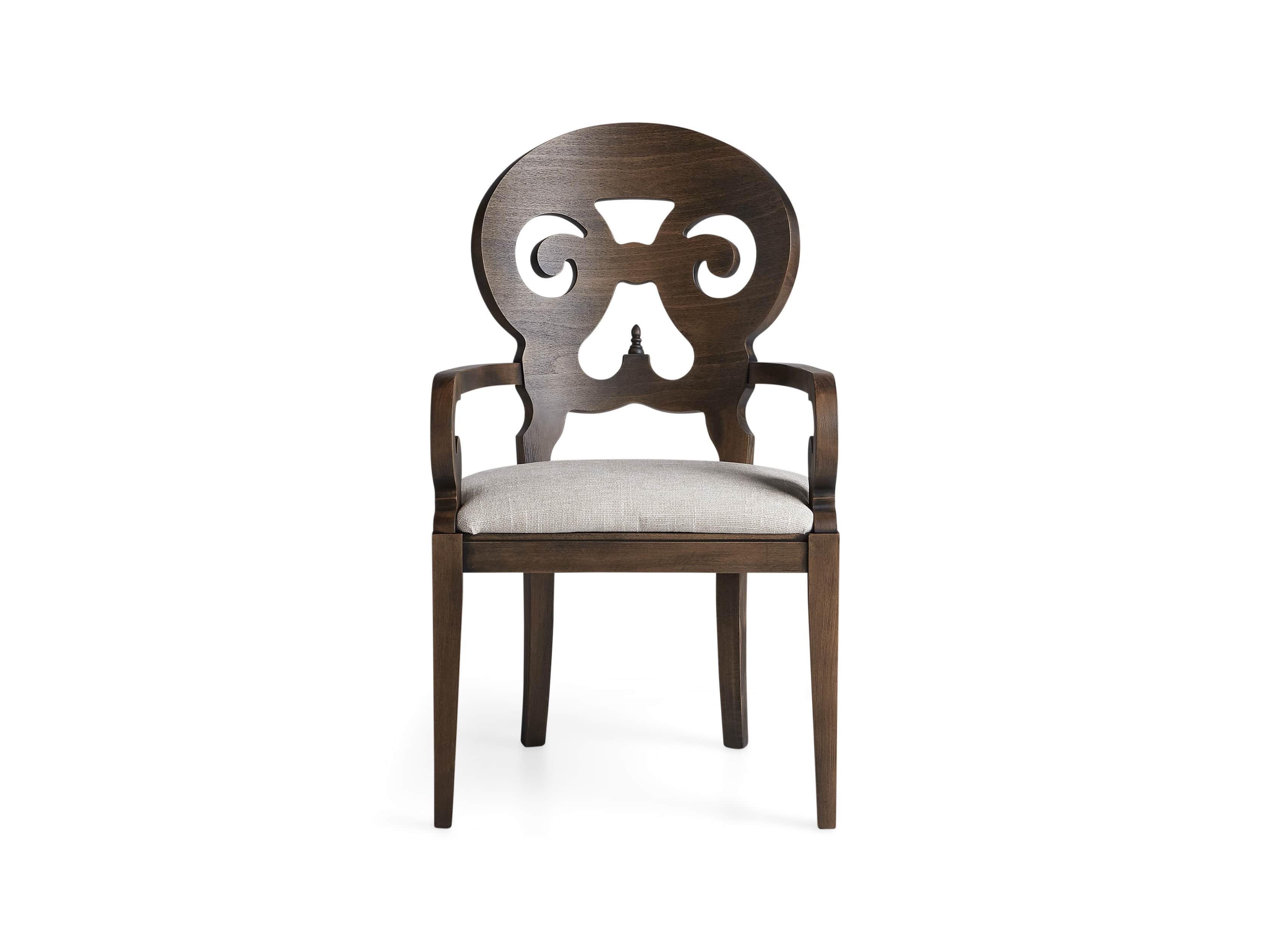 Jordan 25" Dining Arm Chair Upholstered in Cinder