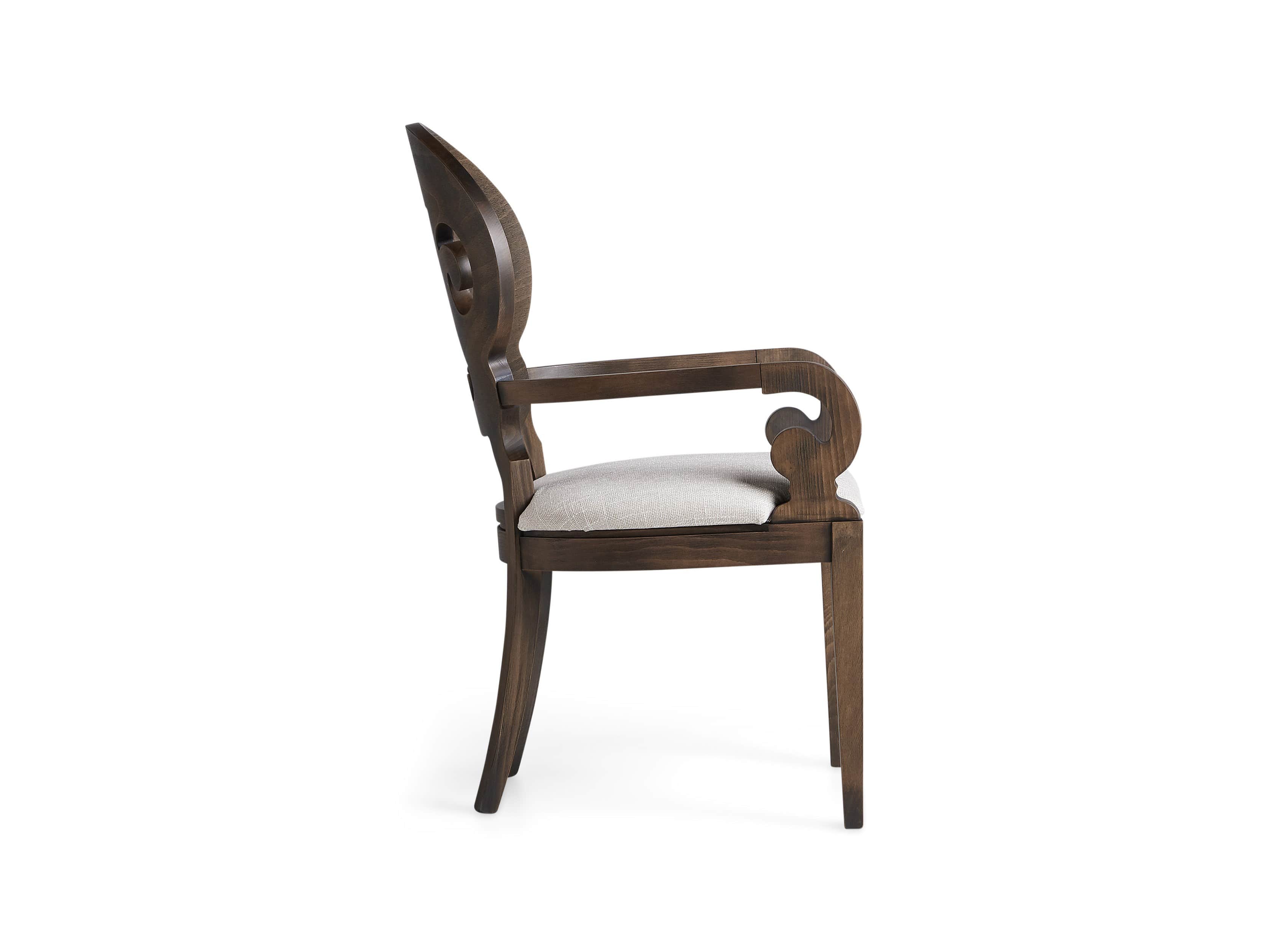 Jordan 25" Dining Arm Chair Upholstered in Cinder
