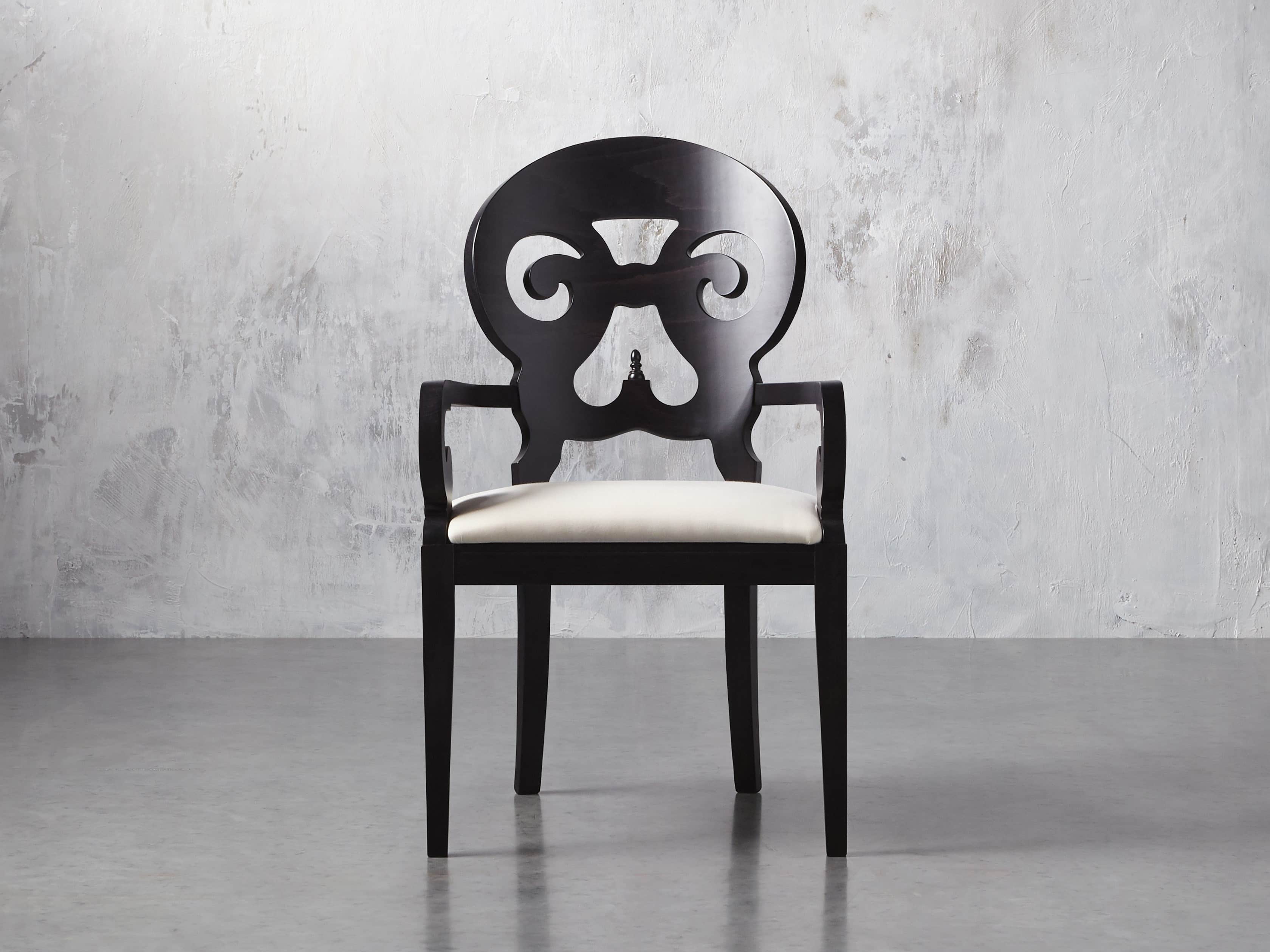 Jordan 25" Dining Arm Chair Upholstered in Midnight