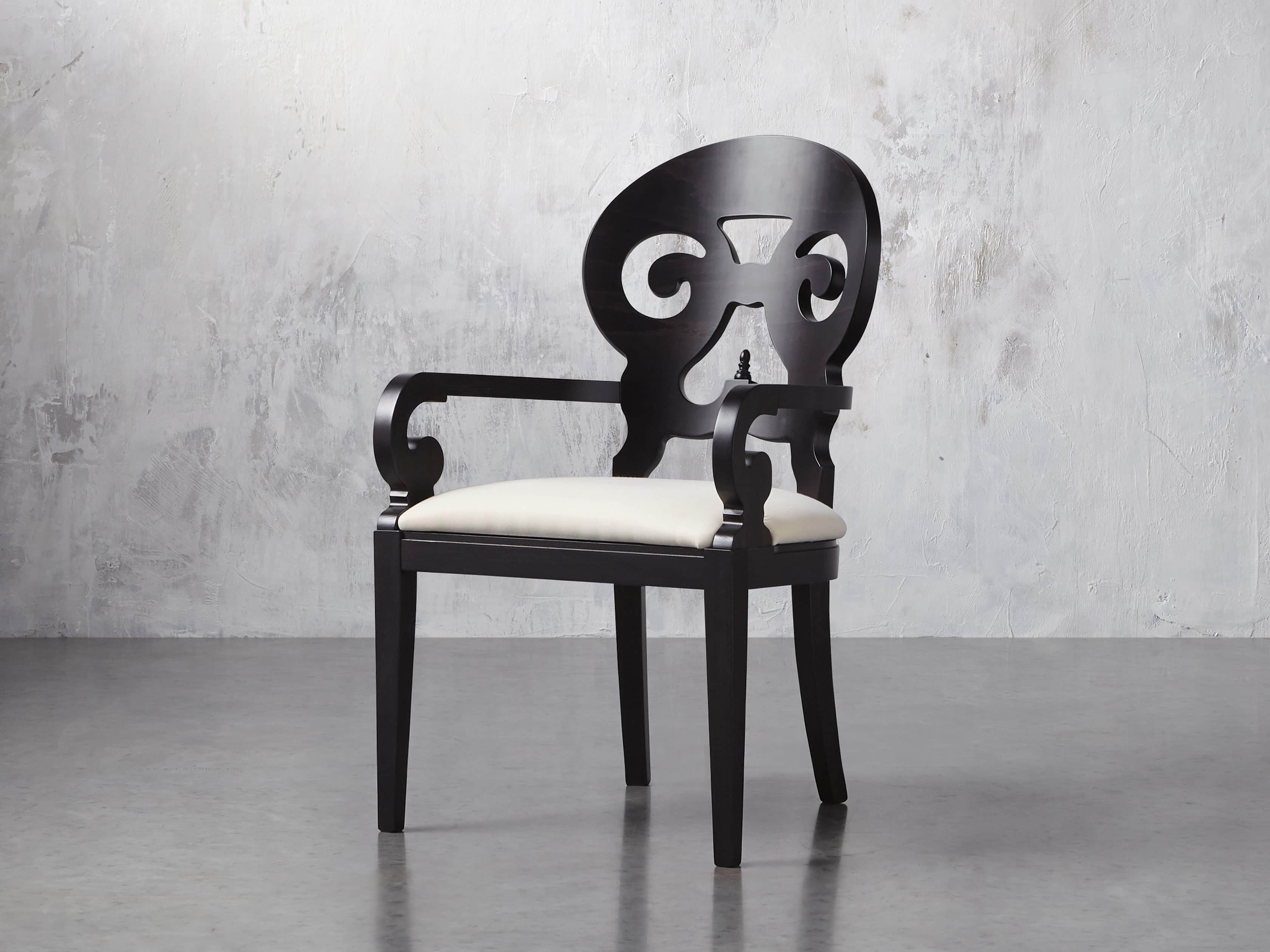 Jordan 25" Dining Arm Chair Upholstered in Midnight