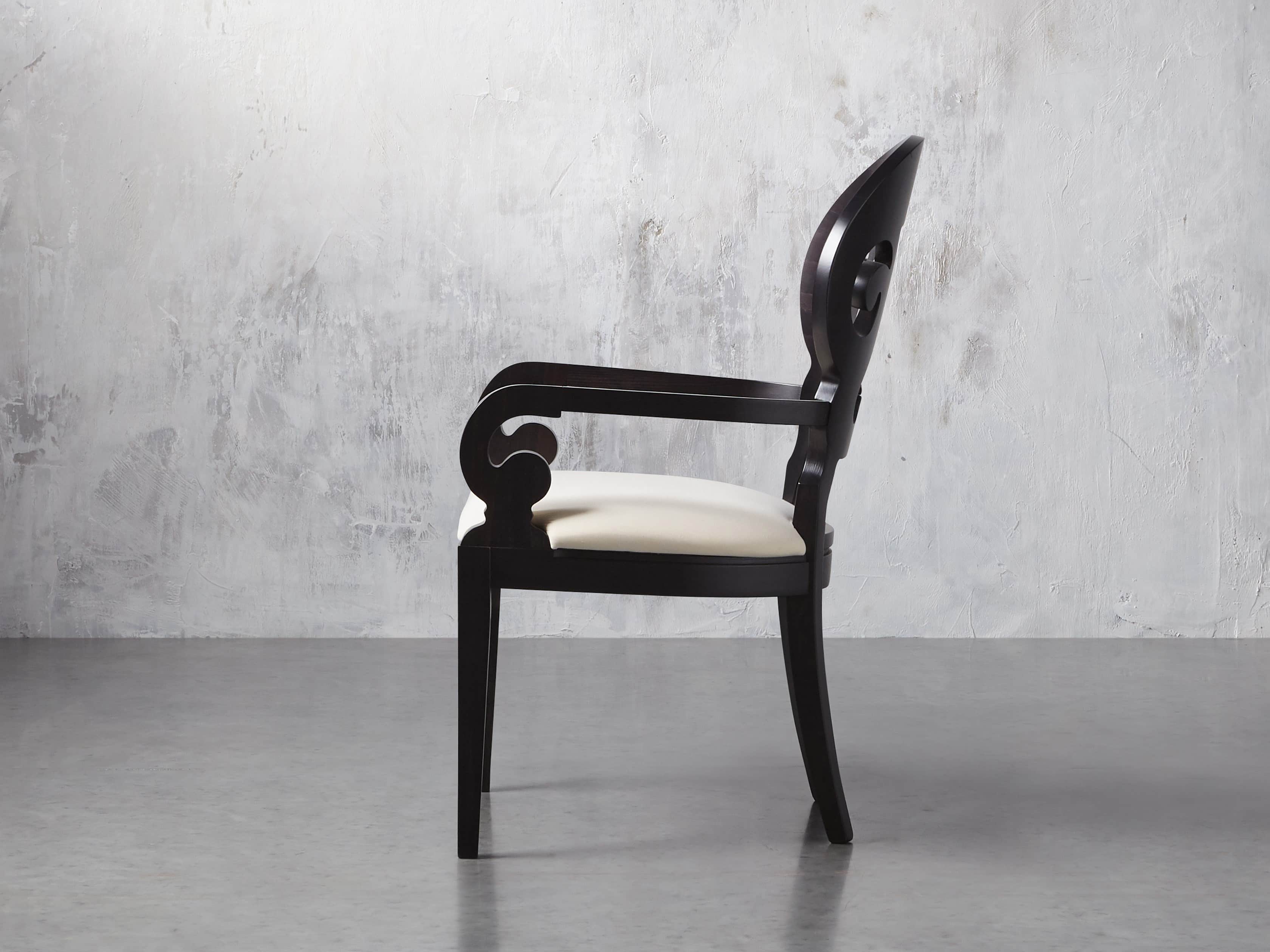 Jordan 25" Dining Arm Chair Upholstered in Midnight