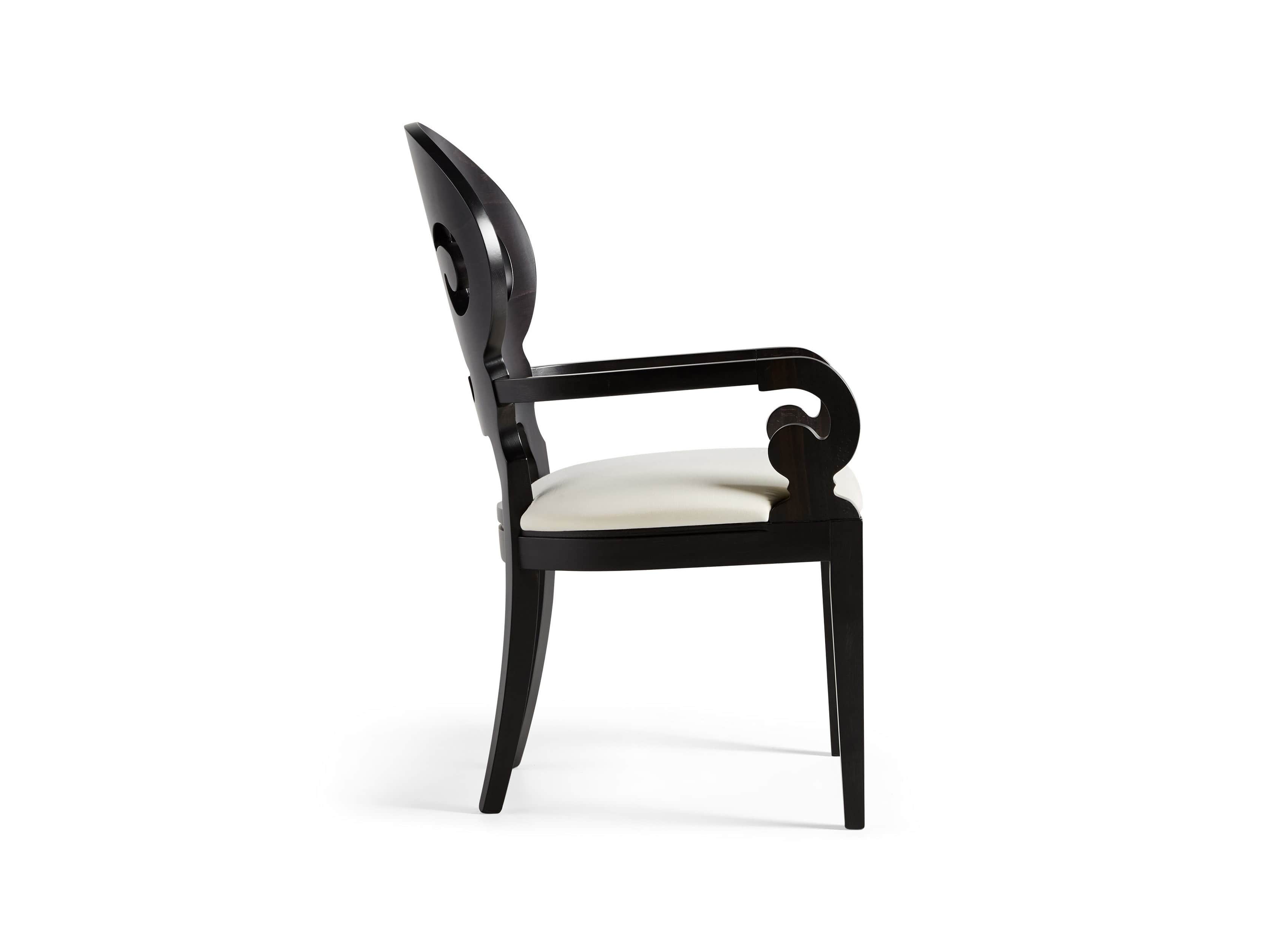 Jordan 25" Dining Arm Chair Upholstered in Midnight