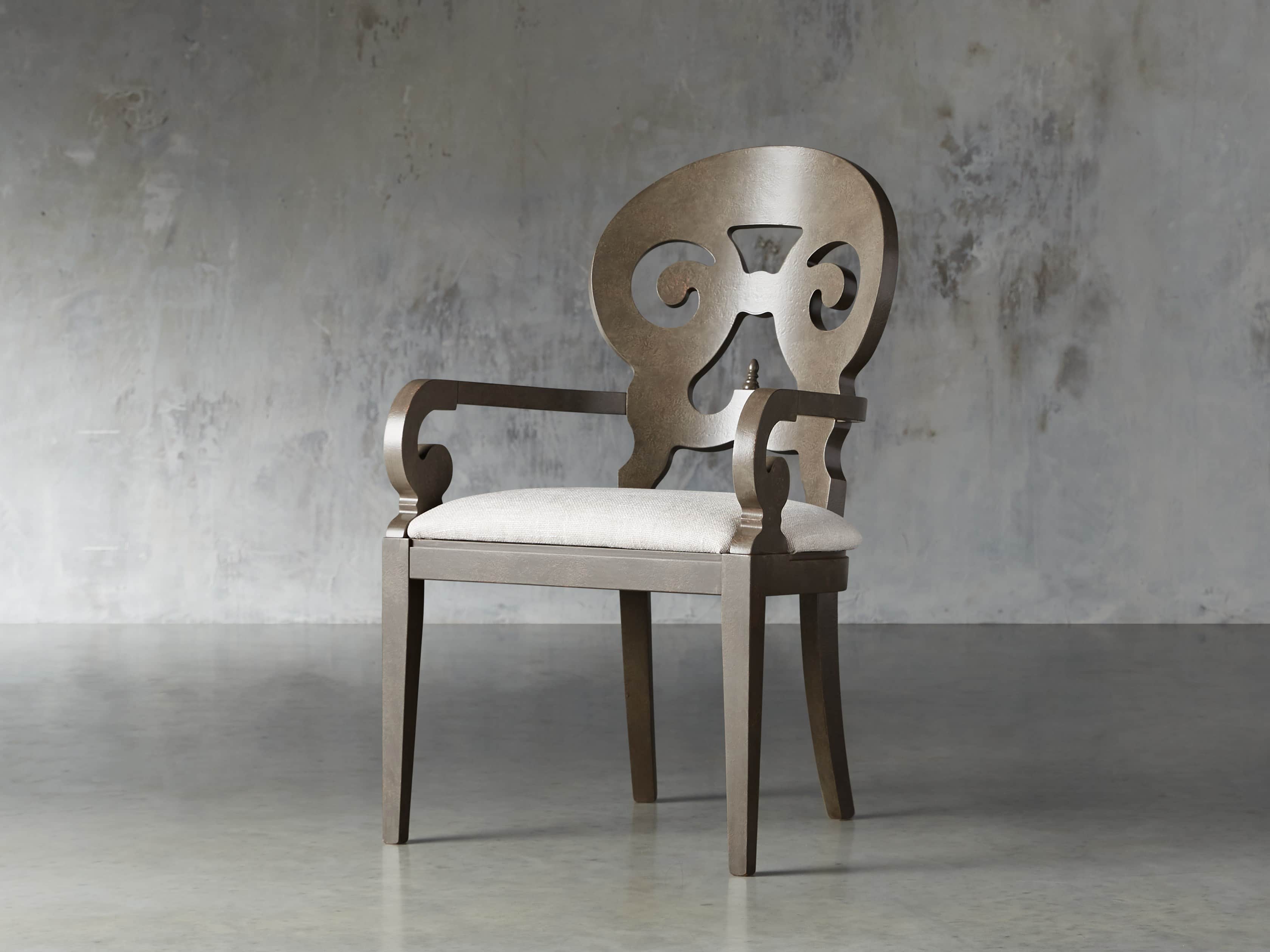 Jordan Bell'Arte 25" Dining Arm Chair with Upholstered Seat