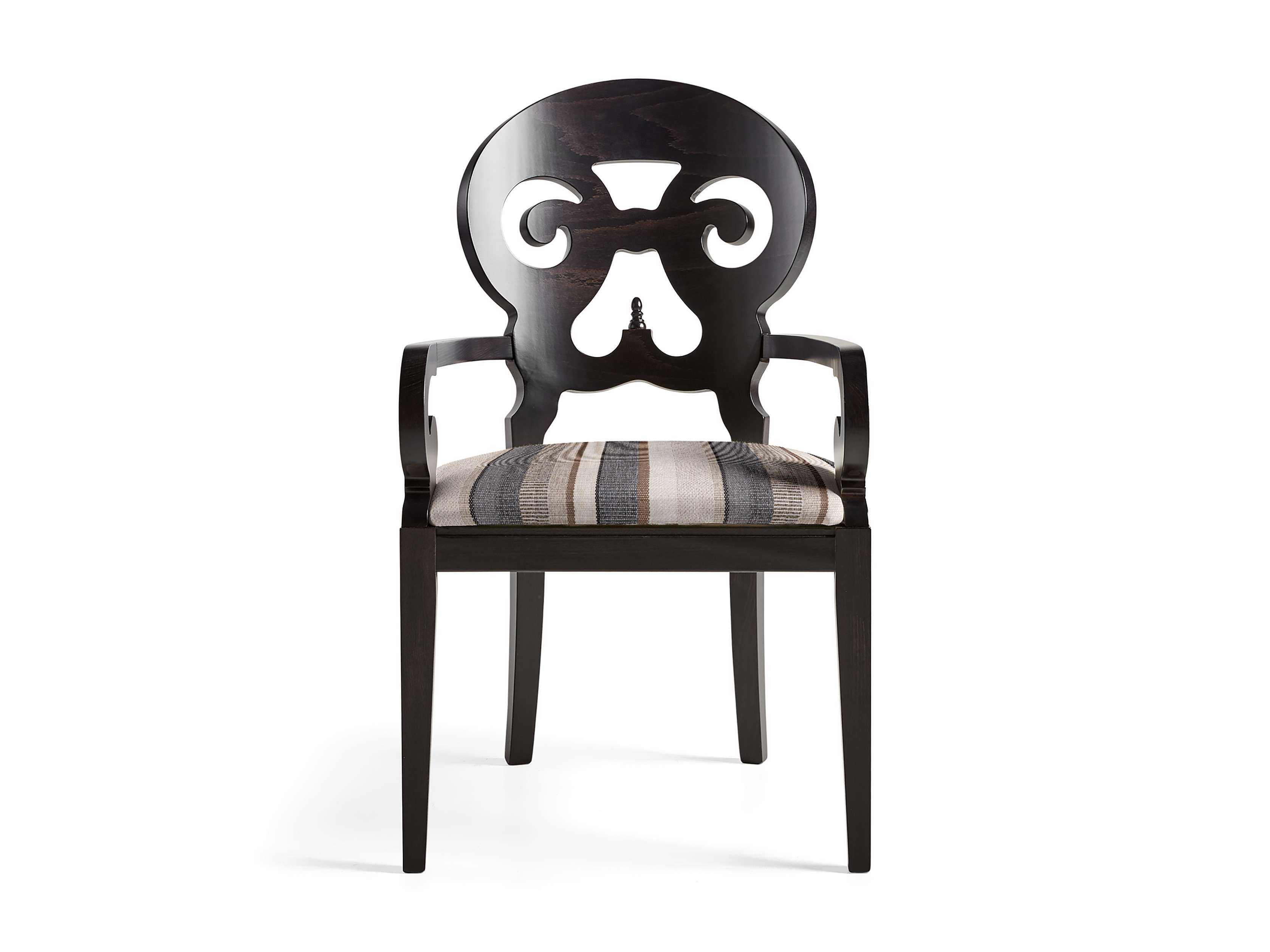  Louis Dining Arm Chair in Black & White