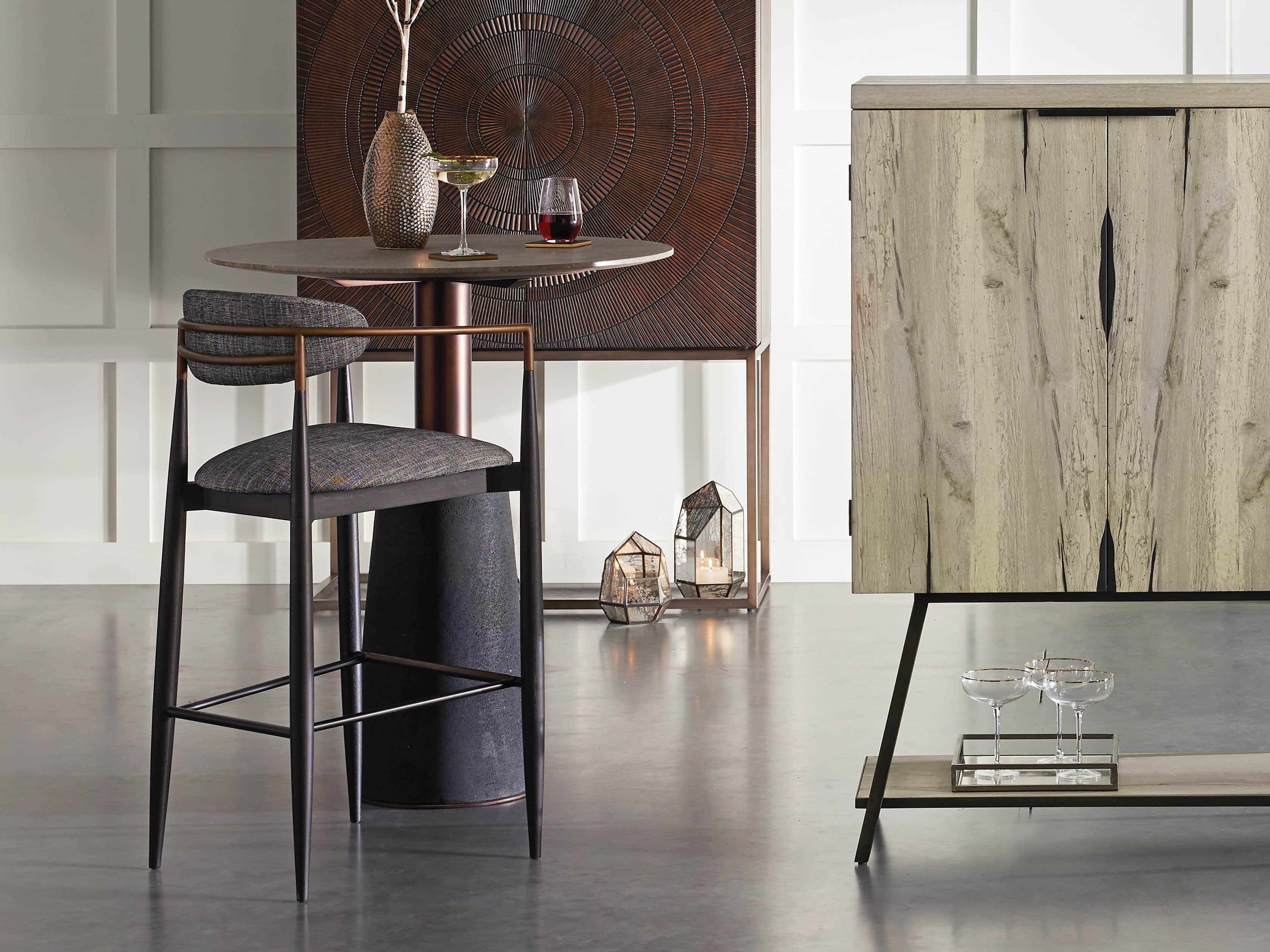 Kamilah 36" Marble Top Bar Table, slide 6 of 8