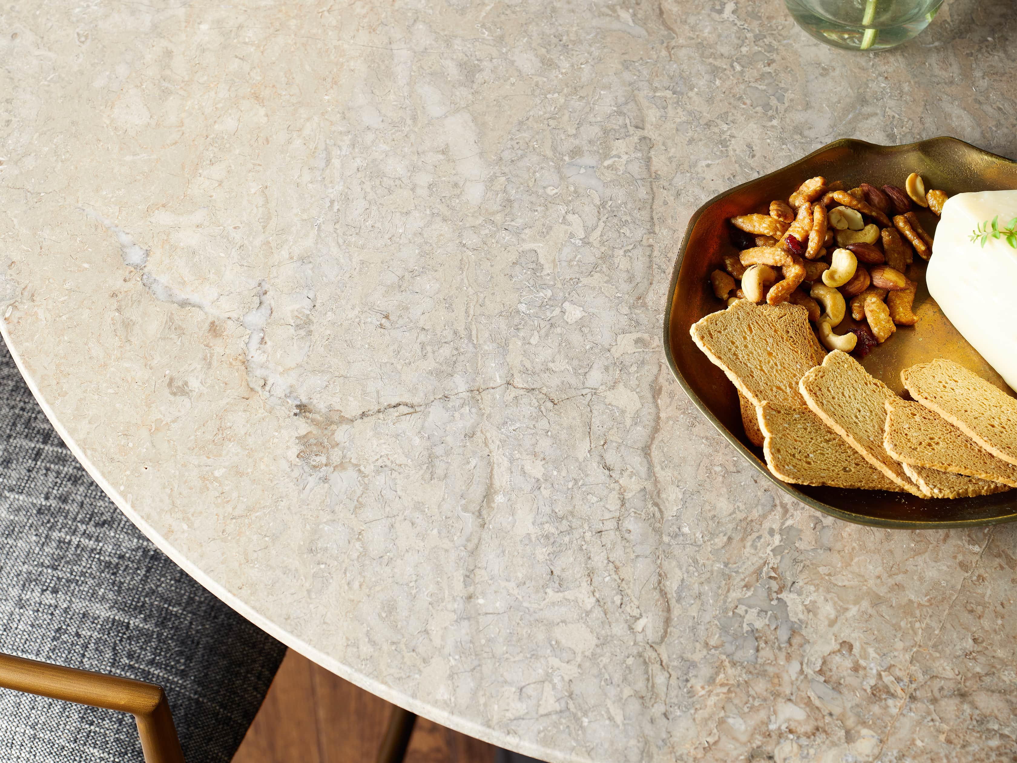 Kamilah 36" Marble Top Bar Table, slide 5 of 8