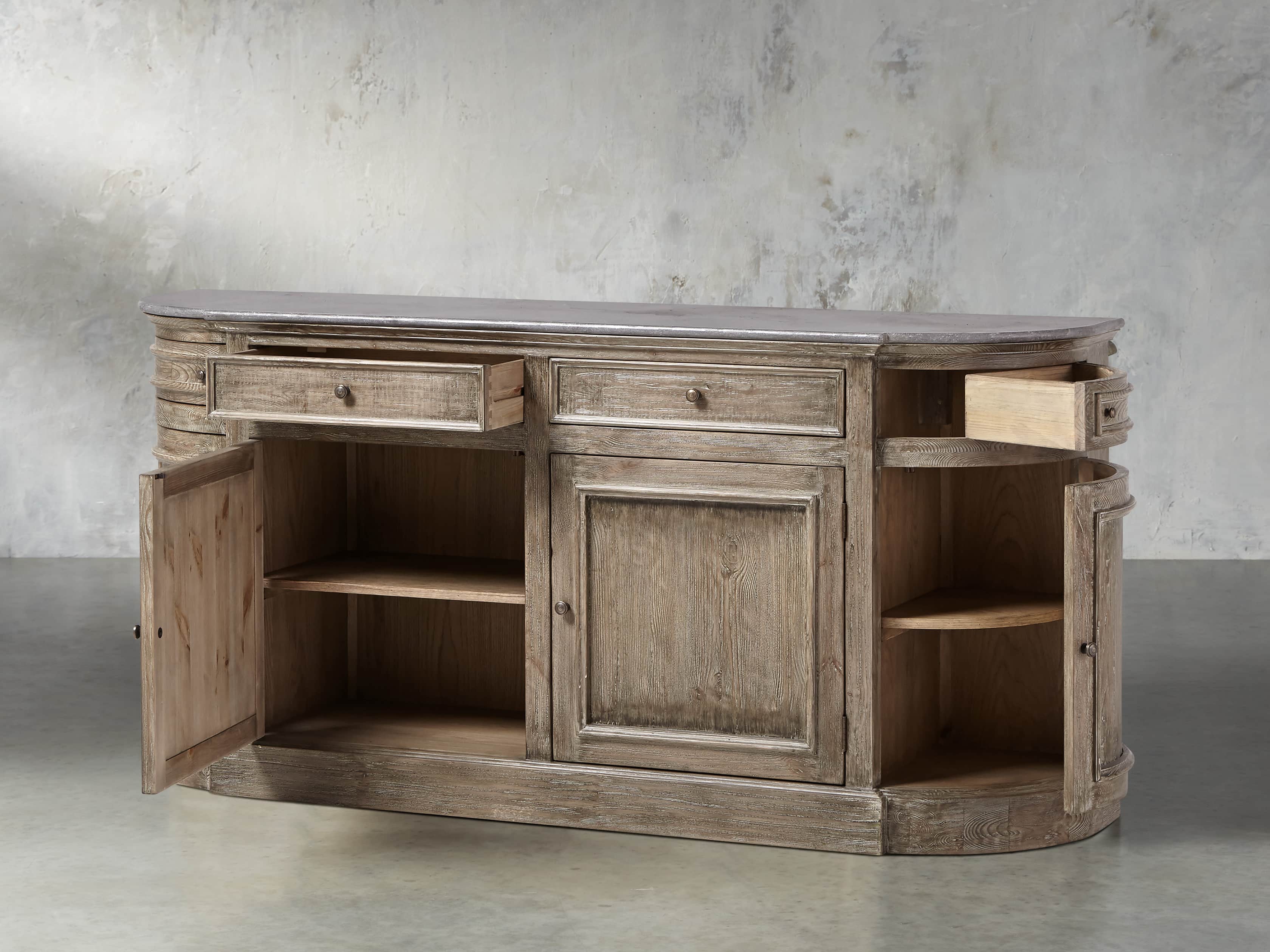 Kensington Buffet with Bluestone Top in Earl Grey