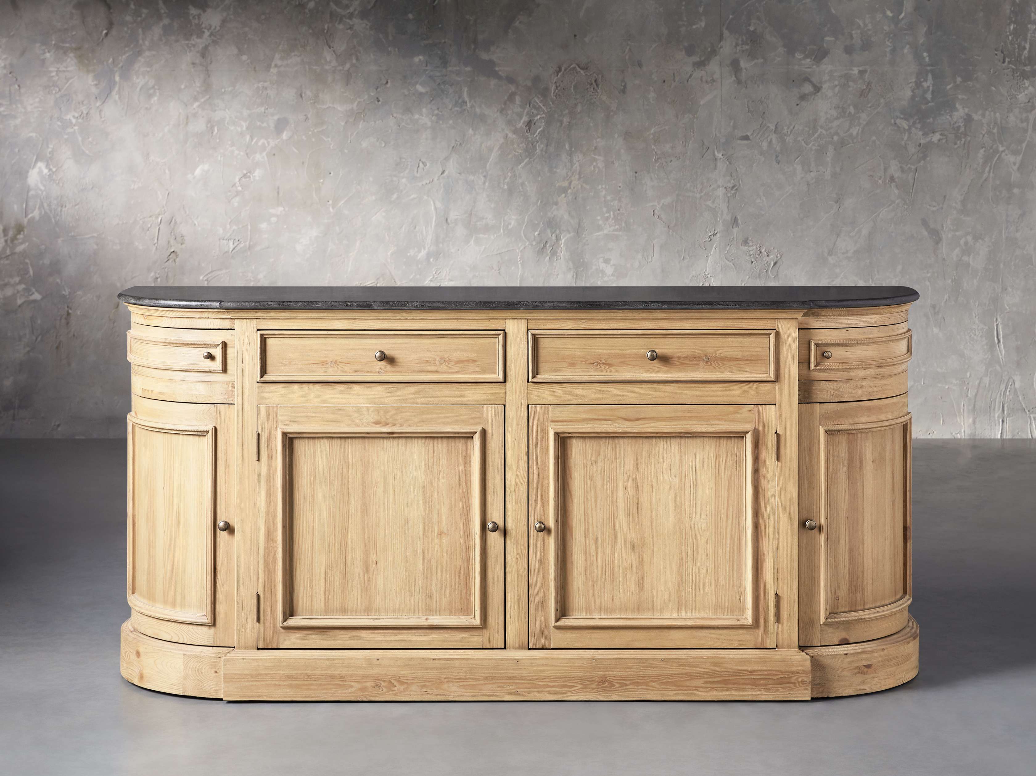 Kensington 75" Buffet with Bluestone Top in Honey, slide 1 of 5