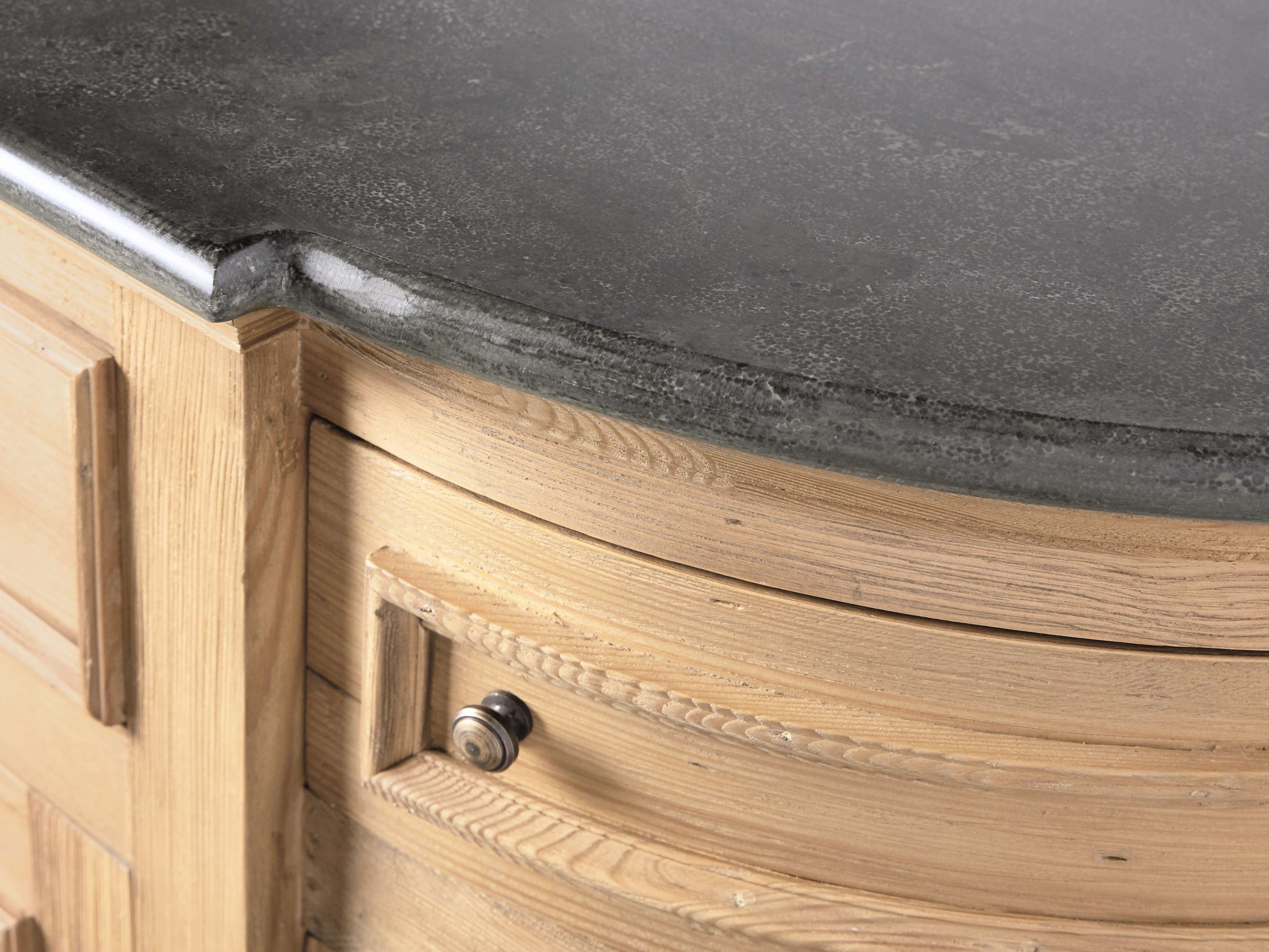 Kensington 75" Buffet with Bluestone Top in Honey, slide 3 of 5