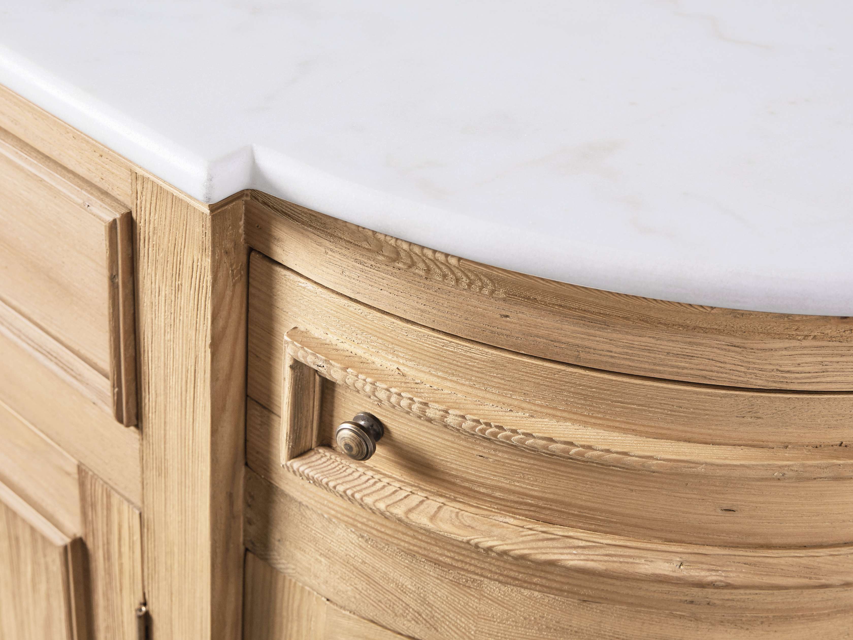 Kensington 75" Buffet with Marble Top in Honey, slide 3 of 5
