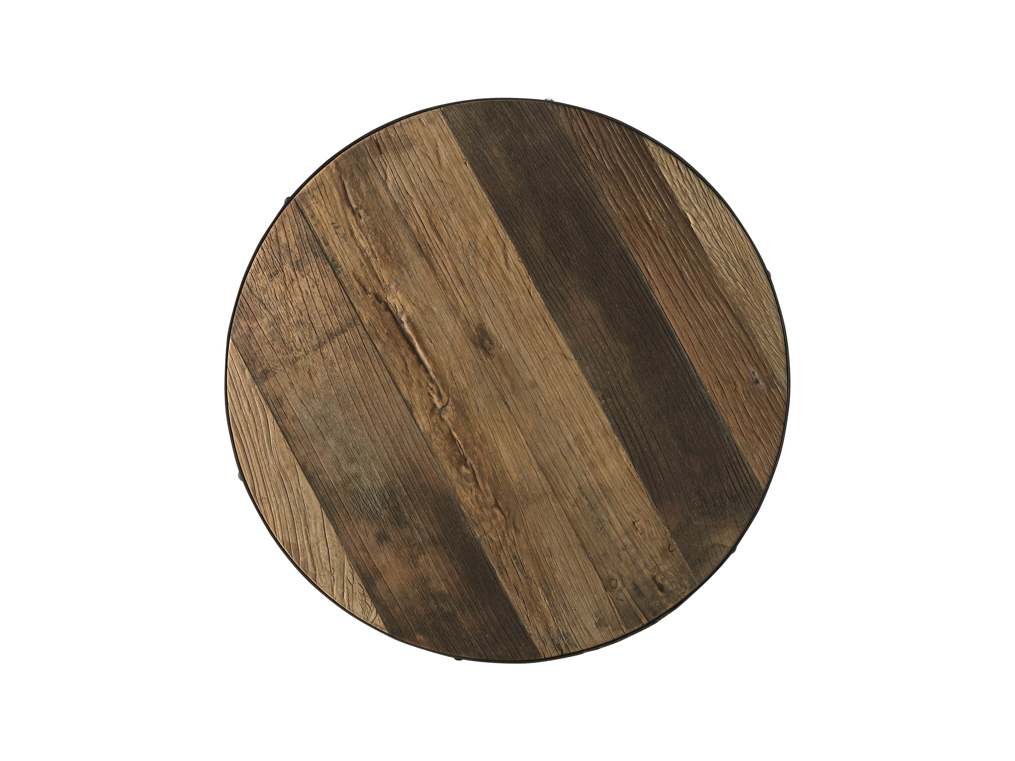 Kensington 32" Round Adjustable Height Bar Table In Barnwood Natural