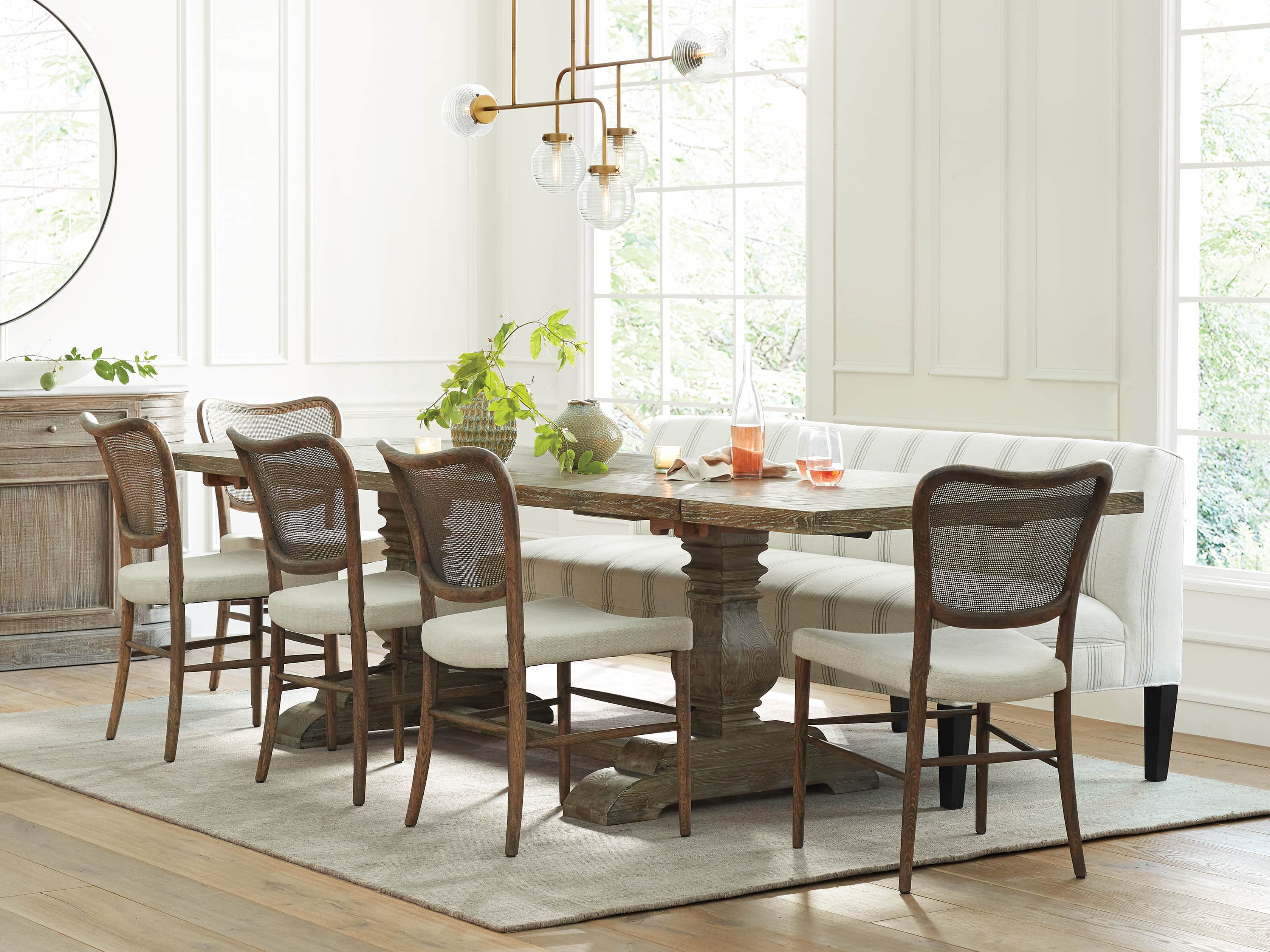 Kensington Oak 118" Extension Dining Table in Earl Grey, slide 1 of 15