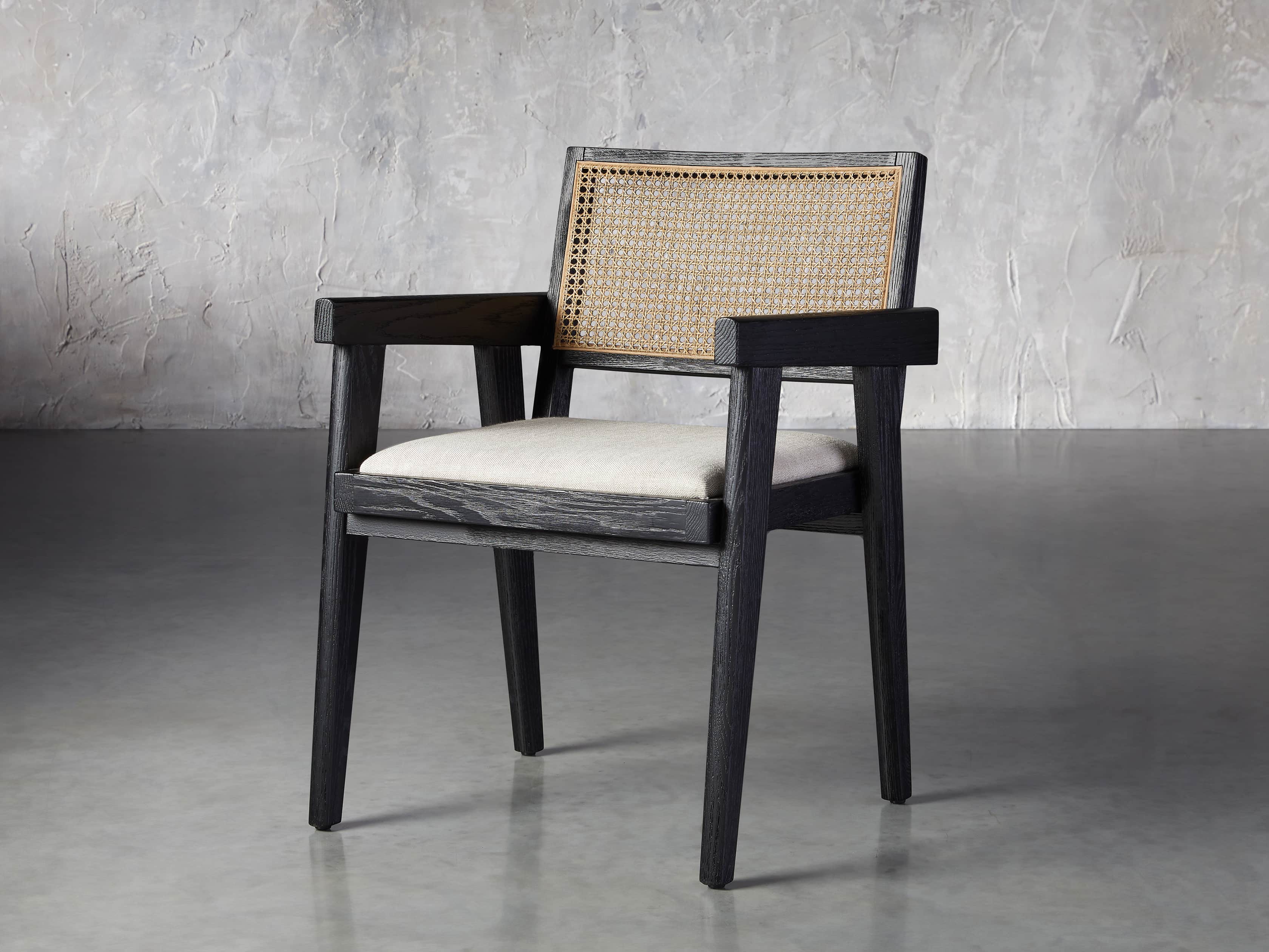 Kroy Cane Back Dining Arm Chair Arhaus