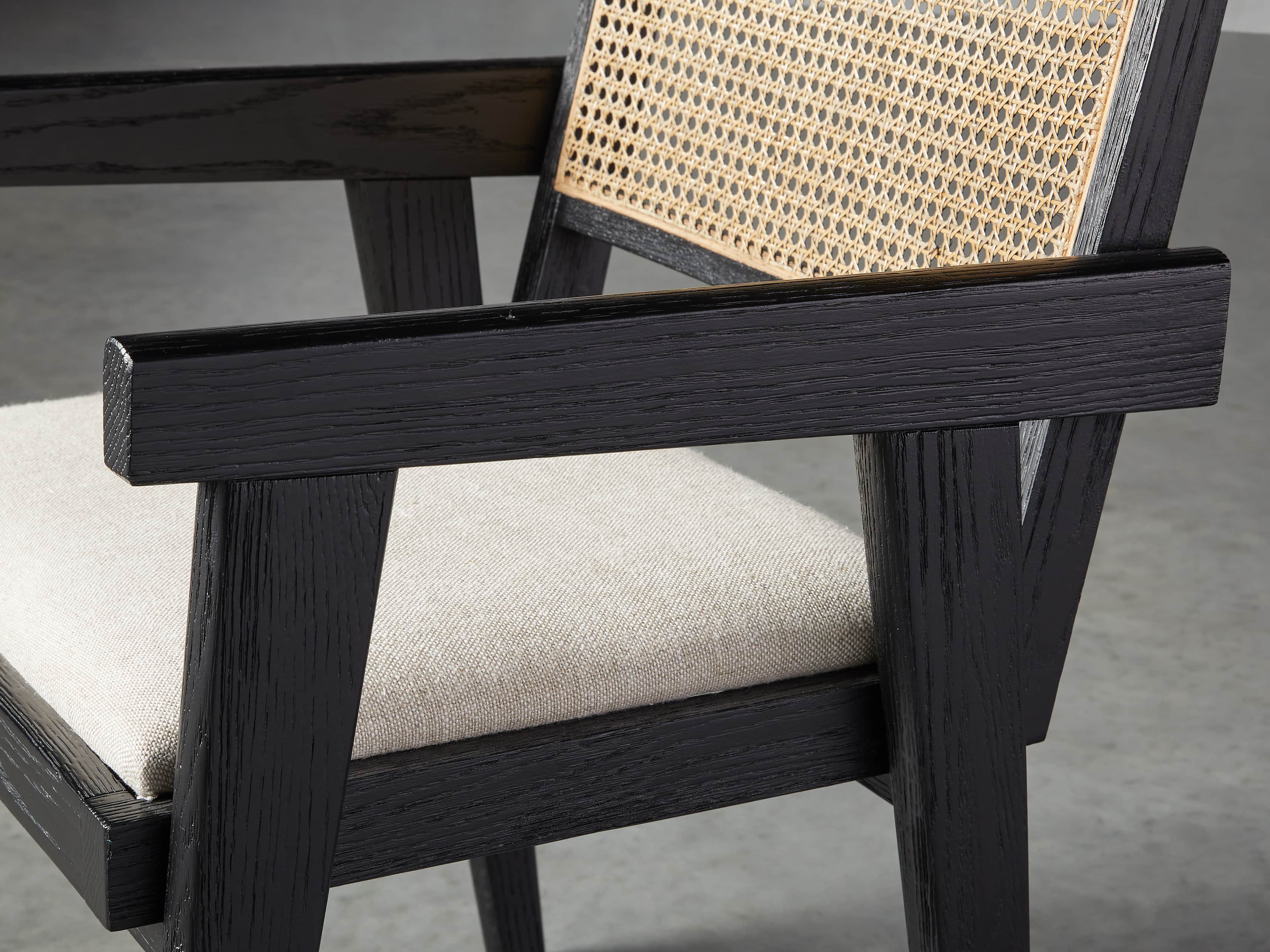 Kroy Cane Back Dining Arm Chair Arhaus