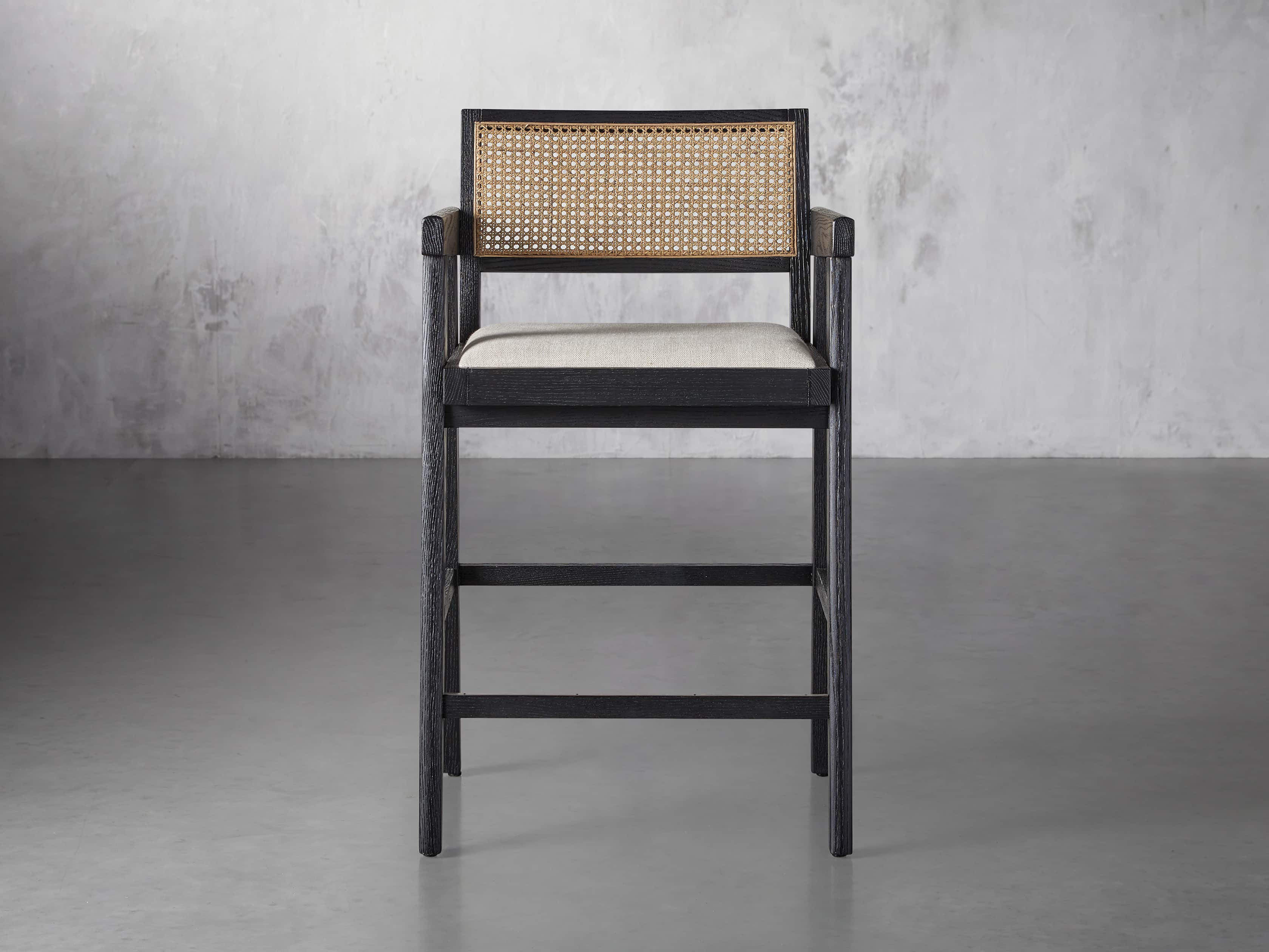 Kroy 23" Caneback Counterstool in Rustic Black, slide 1 of 7