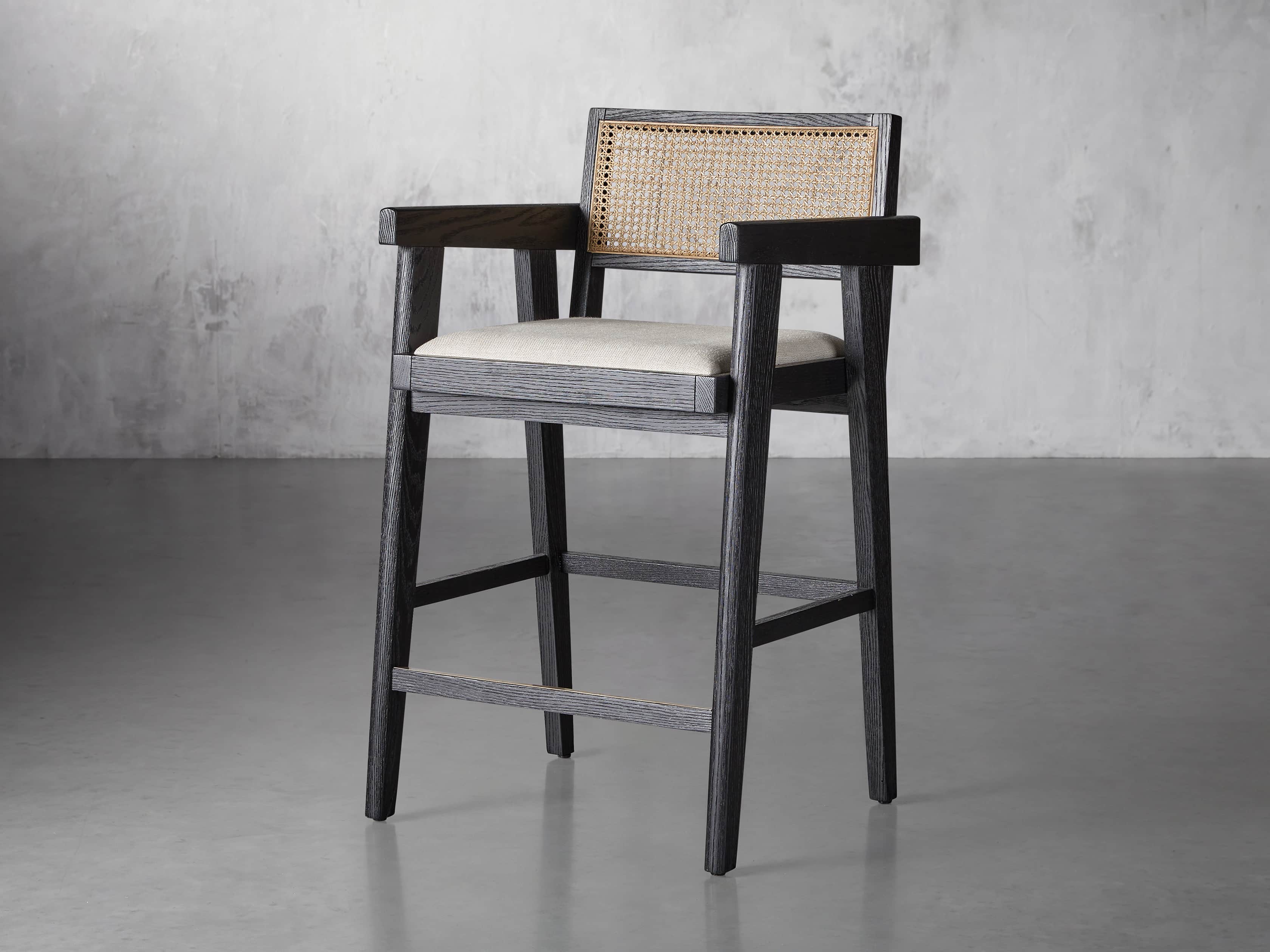Kroy 23" Caneback Counterstool in Rustic Black, slide 2 of 7