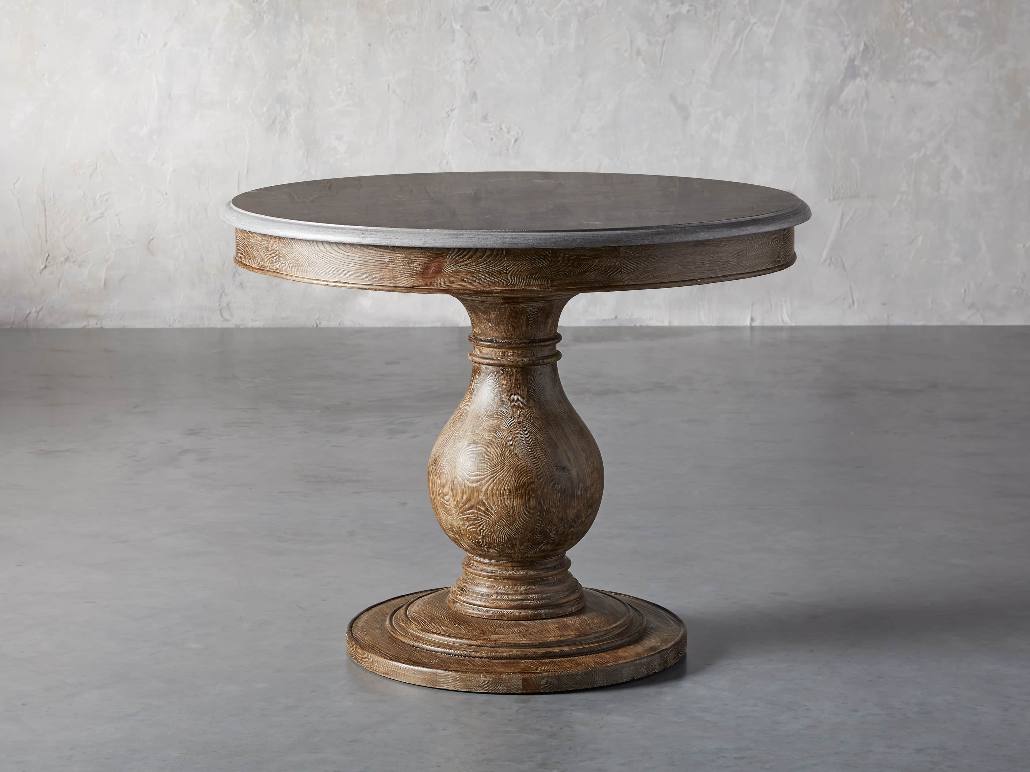 Luca Dining Table Arhaus, 36 Inch Round Reclaimed Wood Table Top