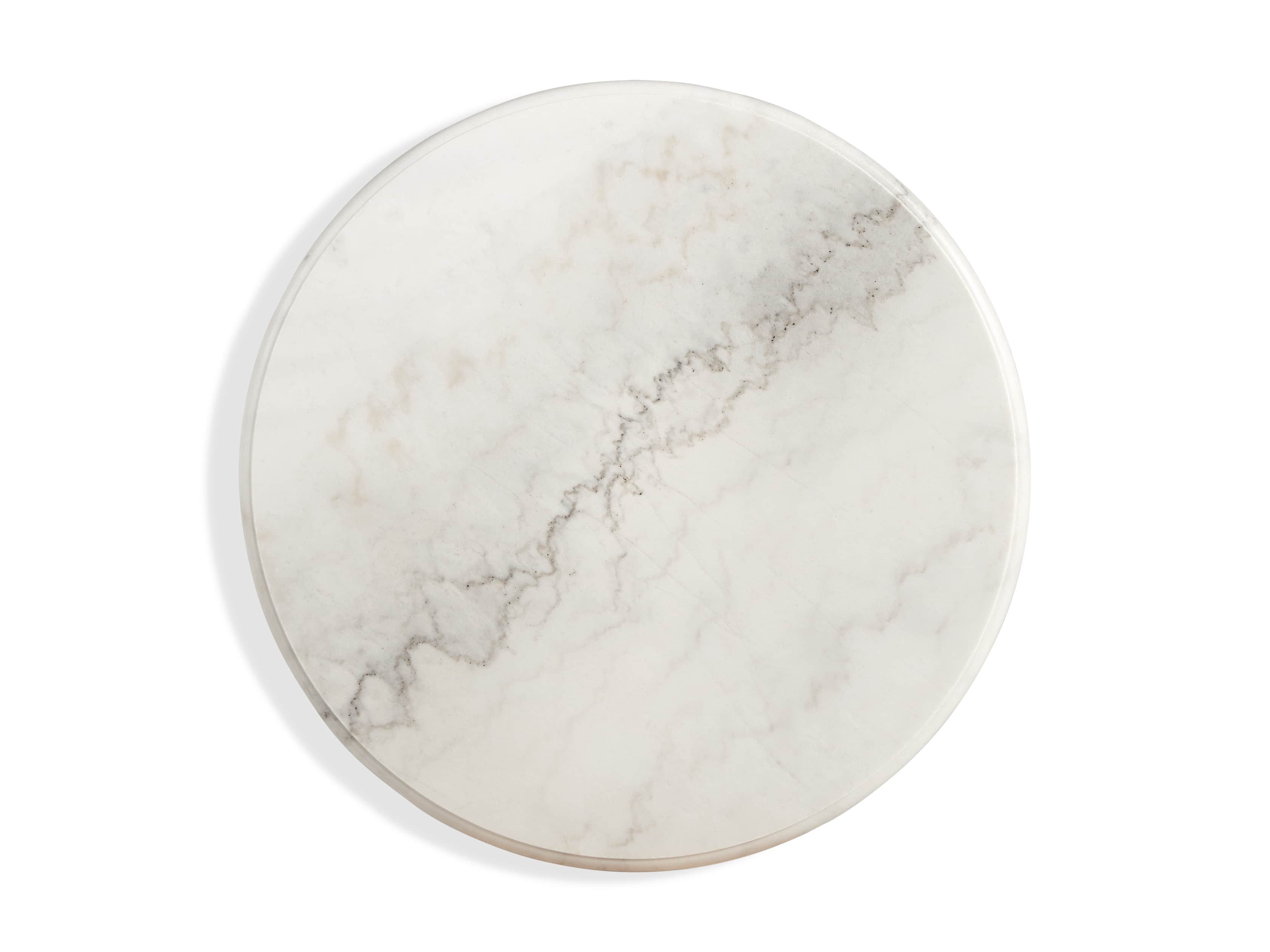 Luca 39" Round Pedestal Dining Table with White Marble Top in Bertogne Brown