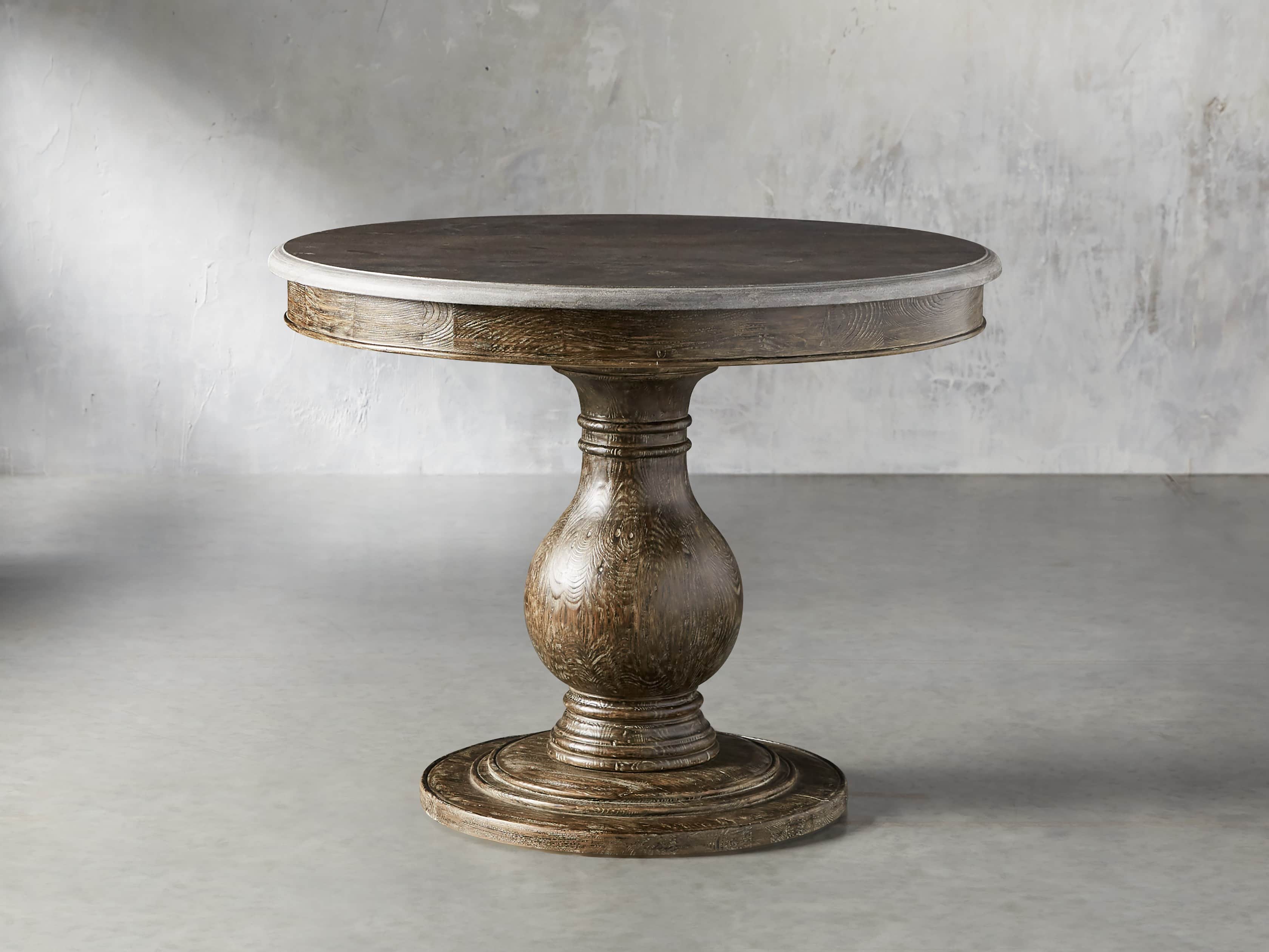 Luca 39" Round Dining Table with Bluestone Top in Earl Black
