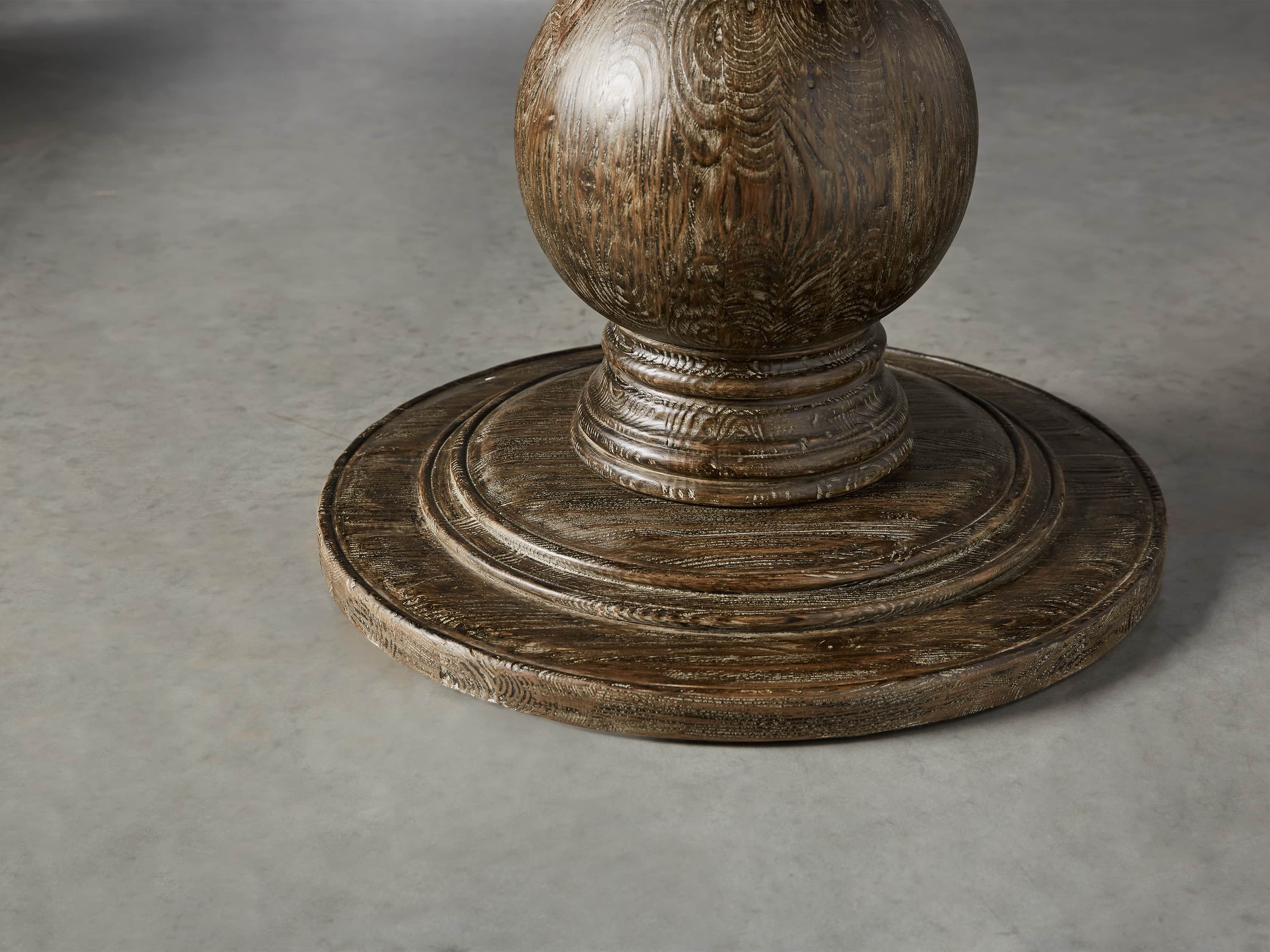 Luca 39" Round Dining Table with Bluestone Top in Earl Black