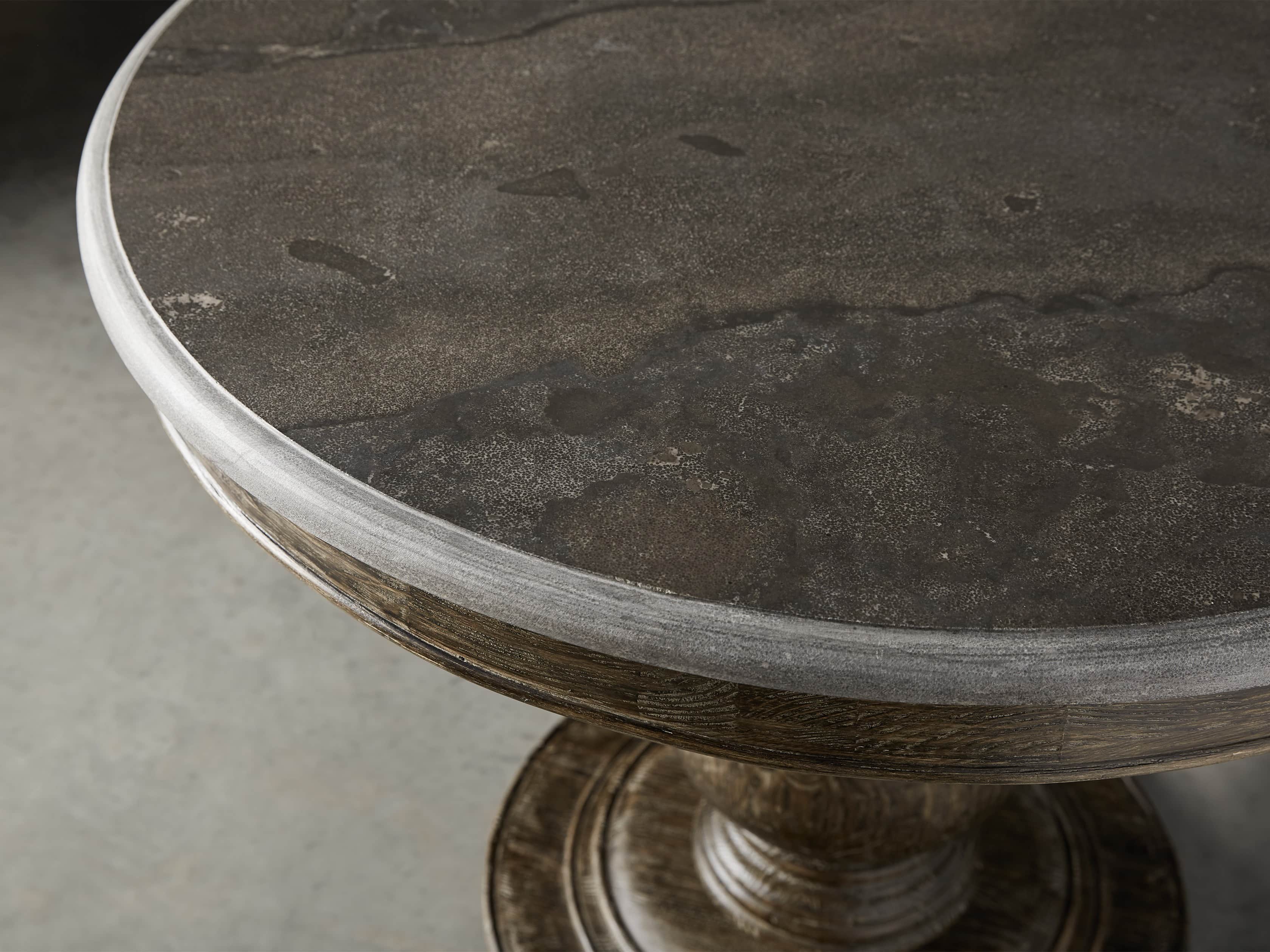 Luca 39" Round Dining Table with Bluestone Top in Earl Black