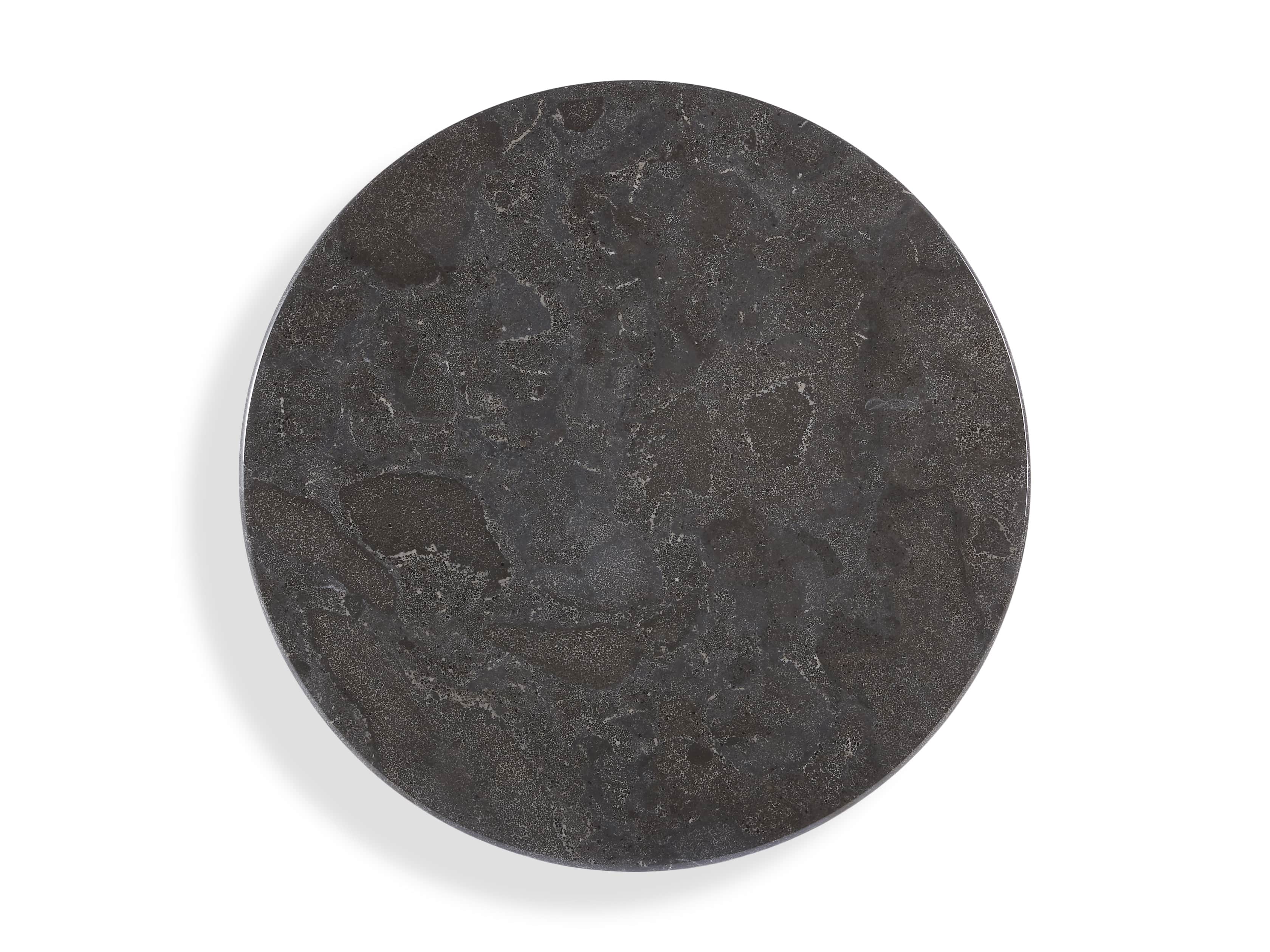 Luca 39" Round Dining Table with Bluestone Top in Earl Black