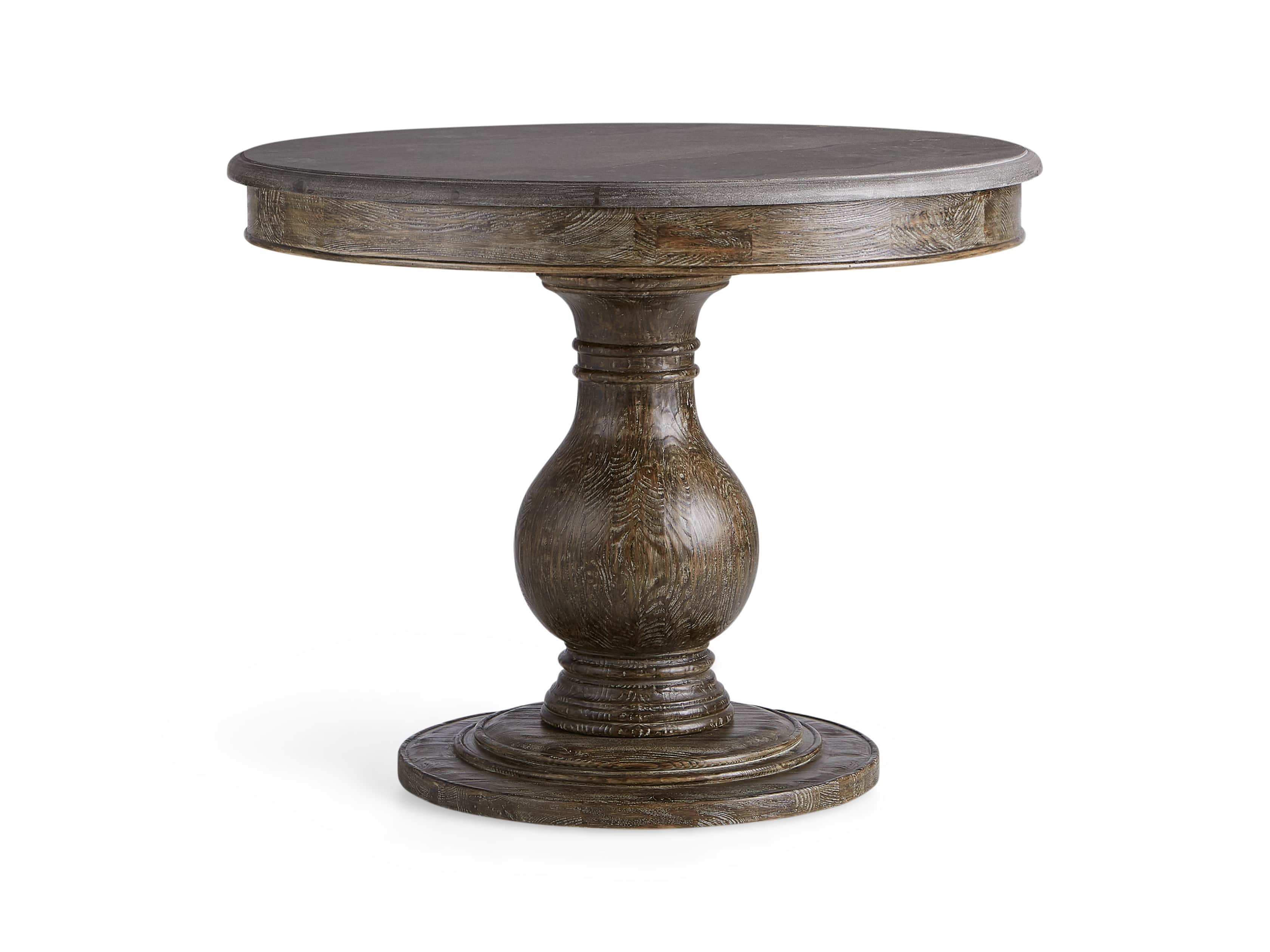 Luca 54" Round Dining Table with Bluestone Top in Earl Black