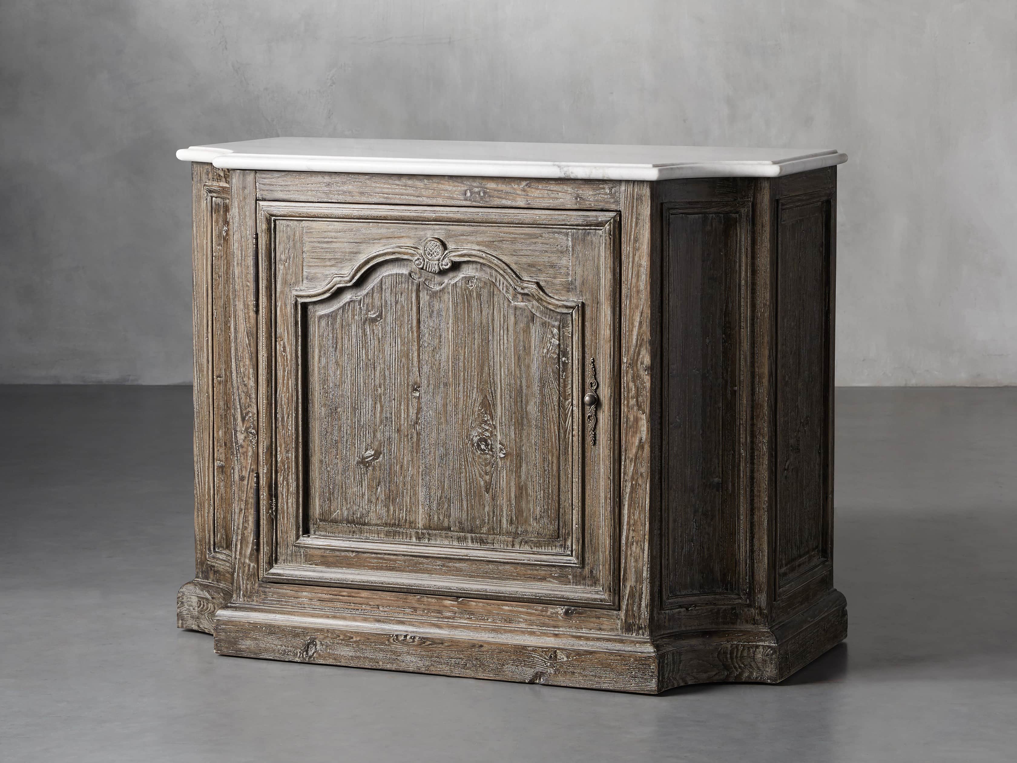 Luca Buffet with White Marble Top in Earl Black