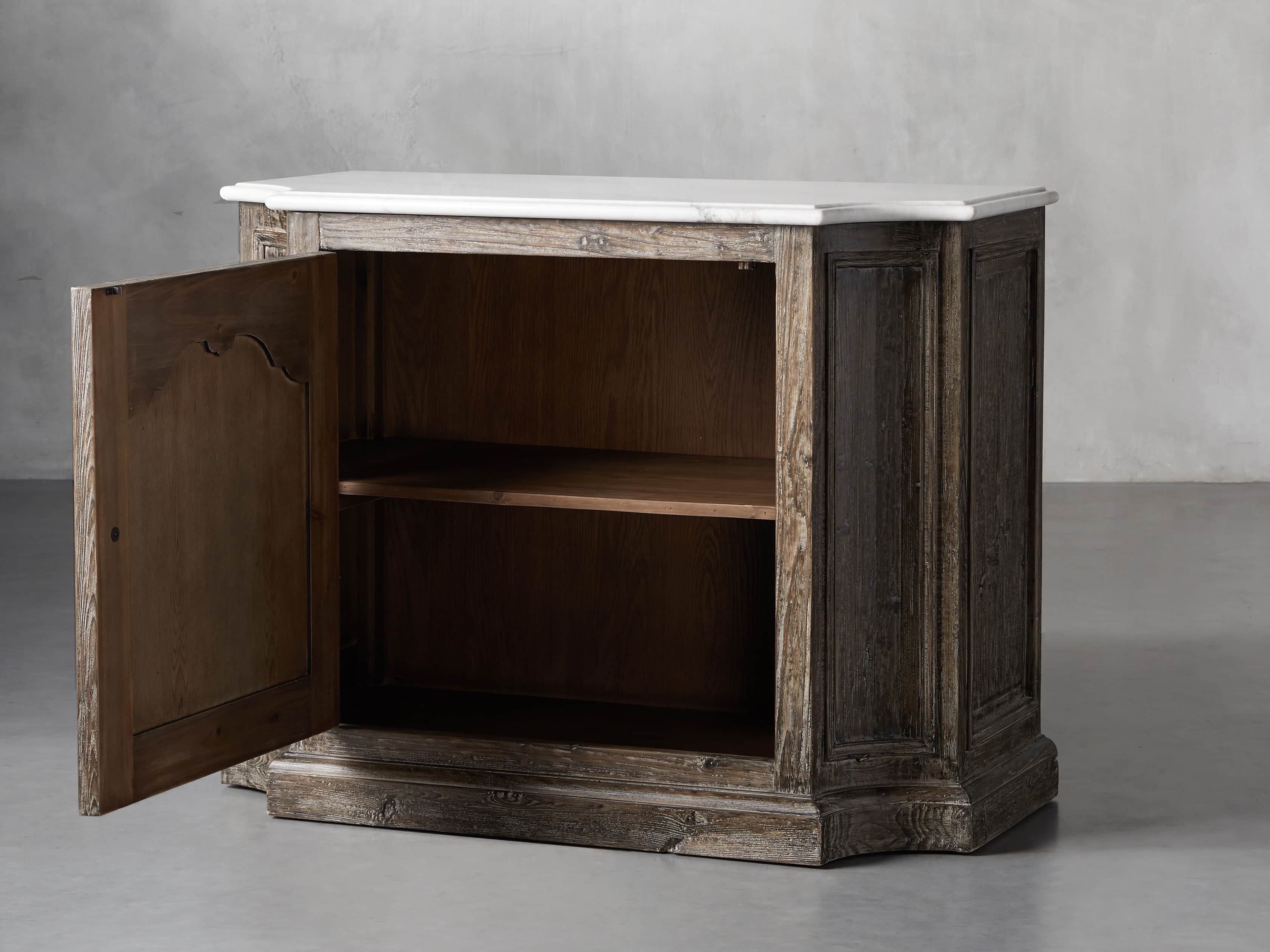 Luca Buffet with White Marble Top in Earl Black