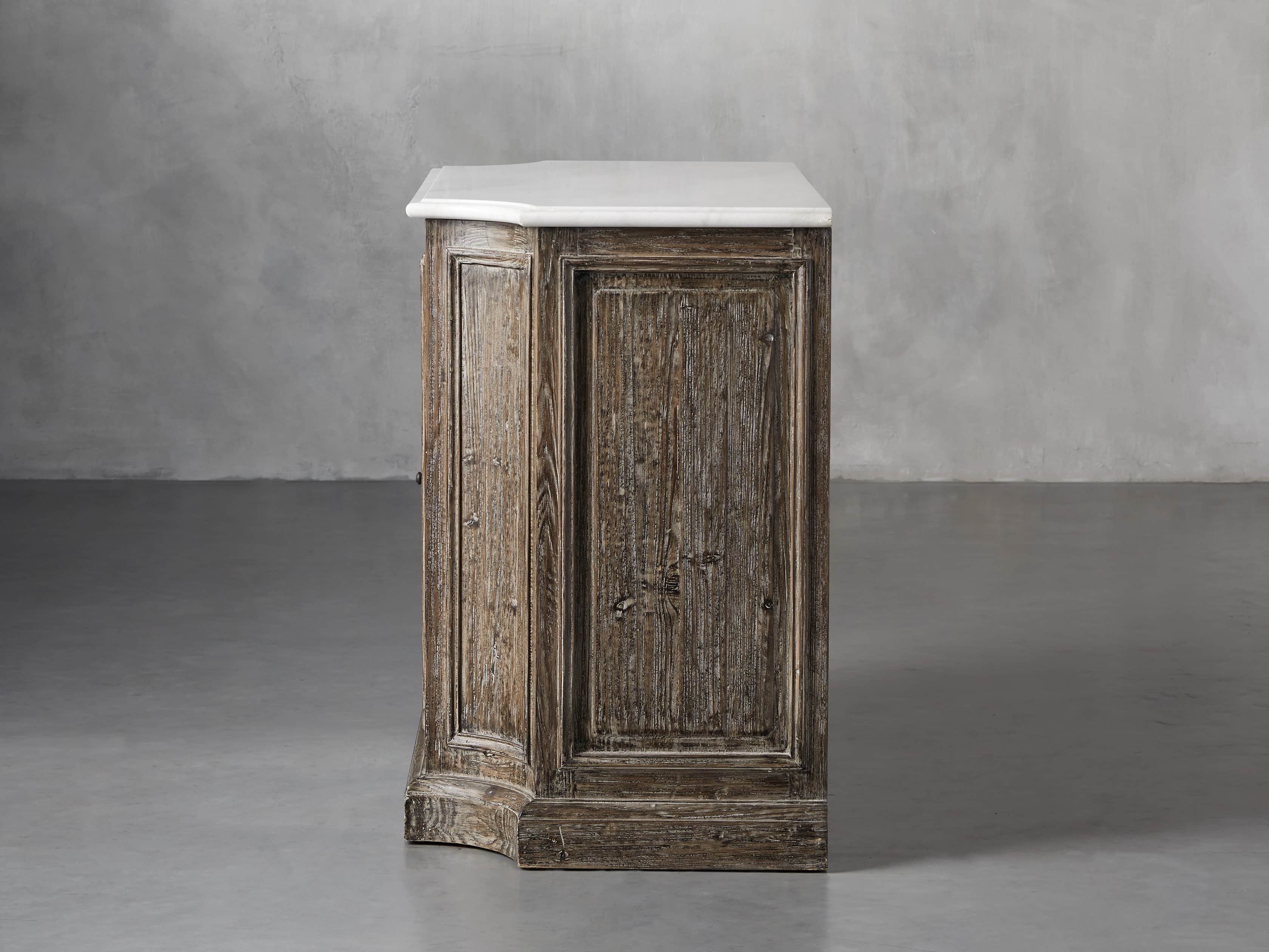 Luca Buffet with White Marble Top in Earl Black