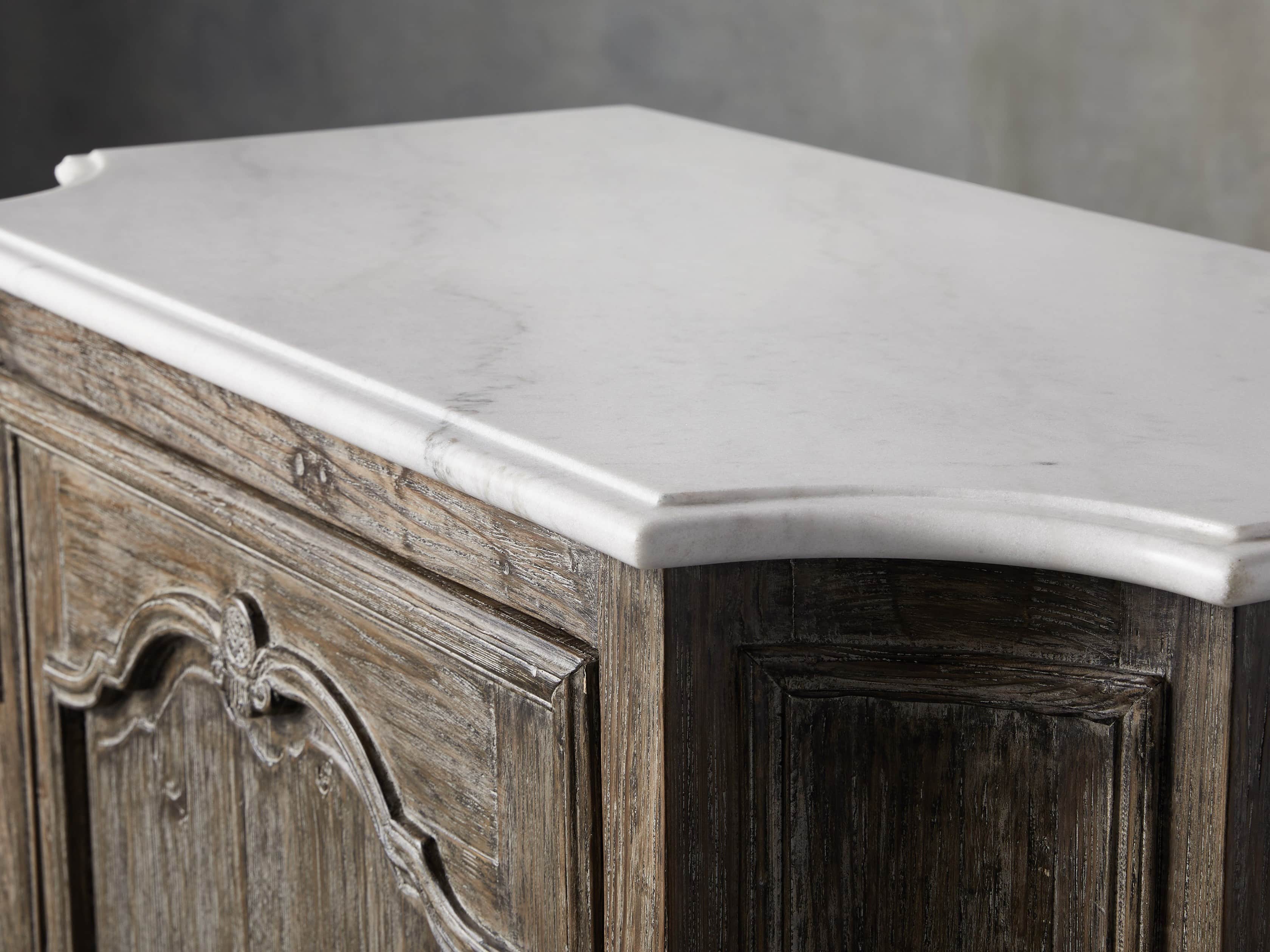 Luca Buffet with White Marble Top in Earl Black