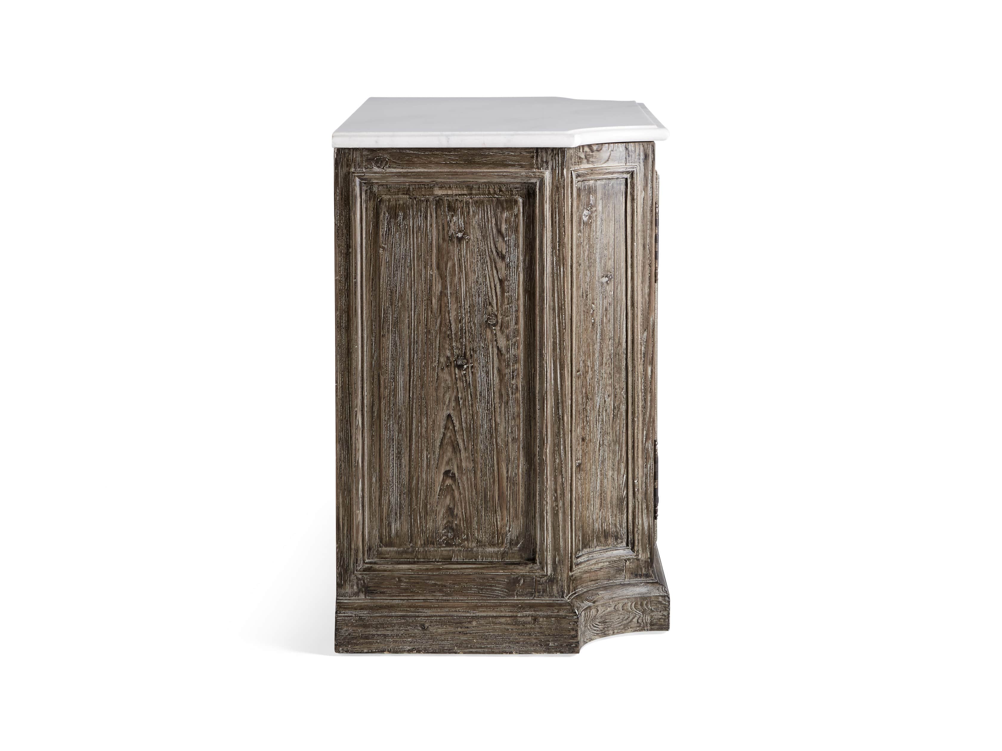 Luca Buffet with White Marble Top in Earl Black