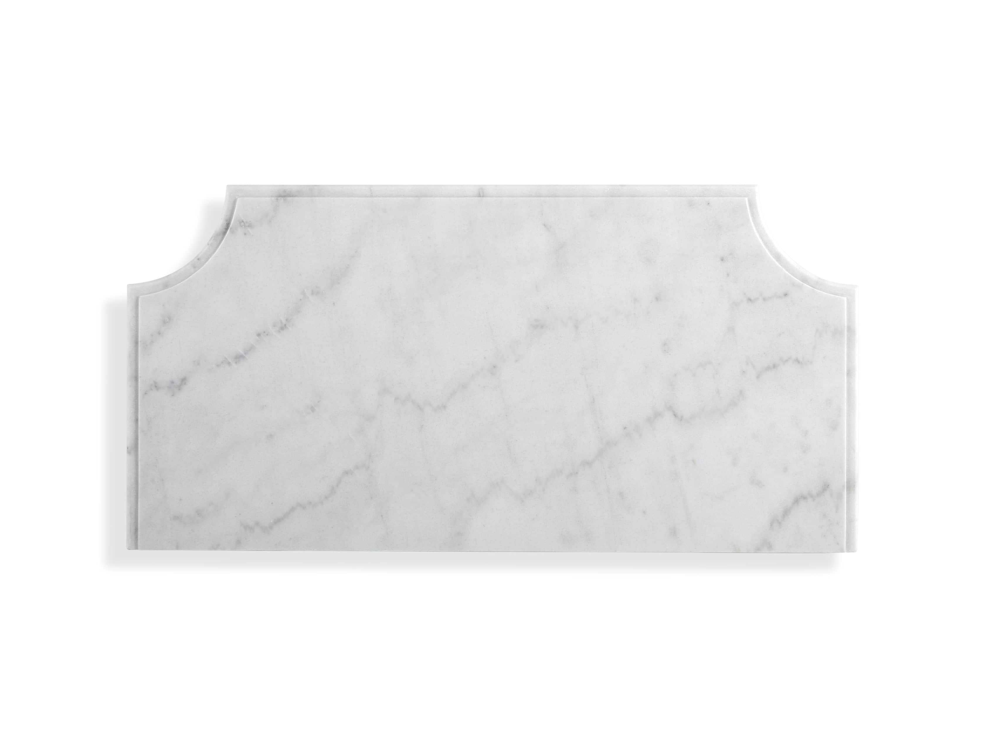 Luca Buffet with White Marble Top in Rustic Grey