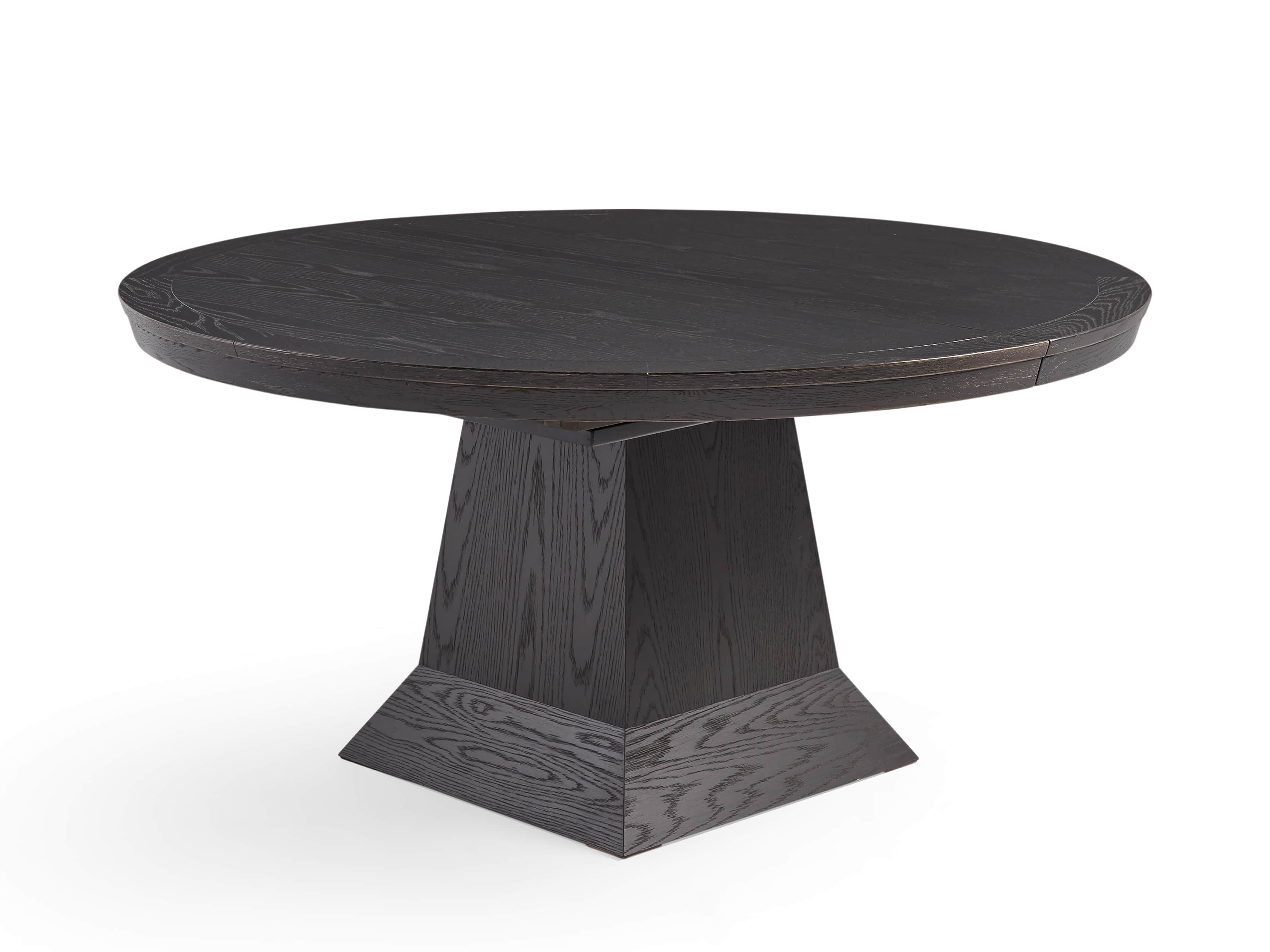 Leighton 54" Round Pedestal Dining Table In Burnished Black