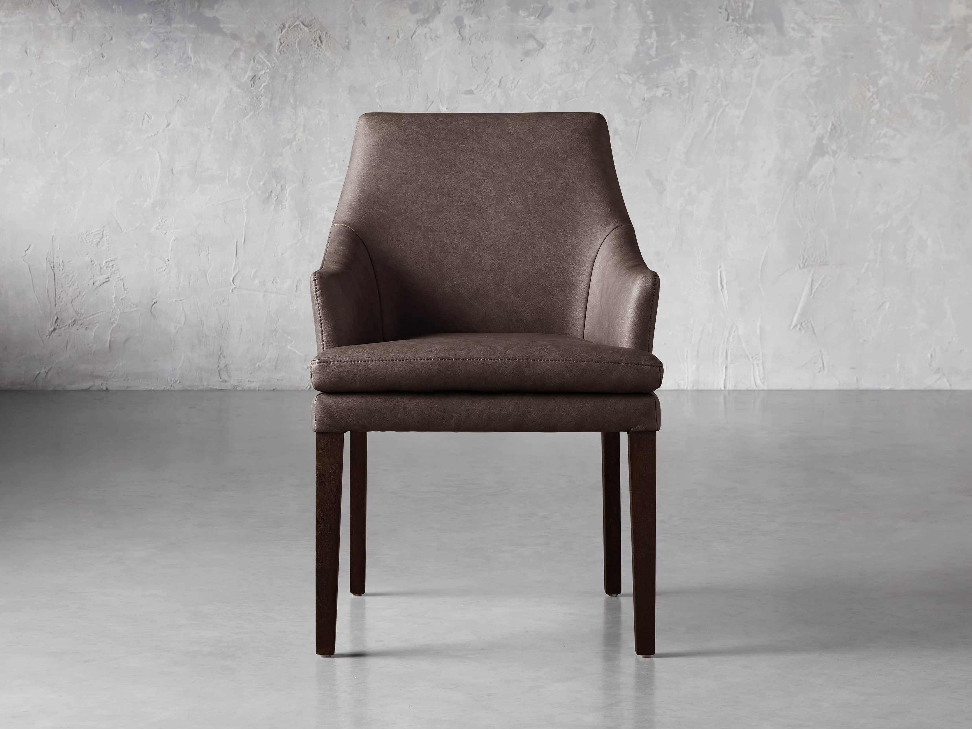 Lunden Faux Leather Dining Armchair Arhaus Lunden Faux Leather Dining Armchair, Faux Leather Dining Chairs With Arms