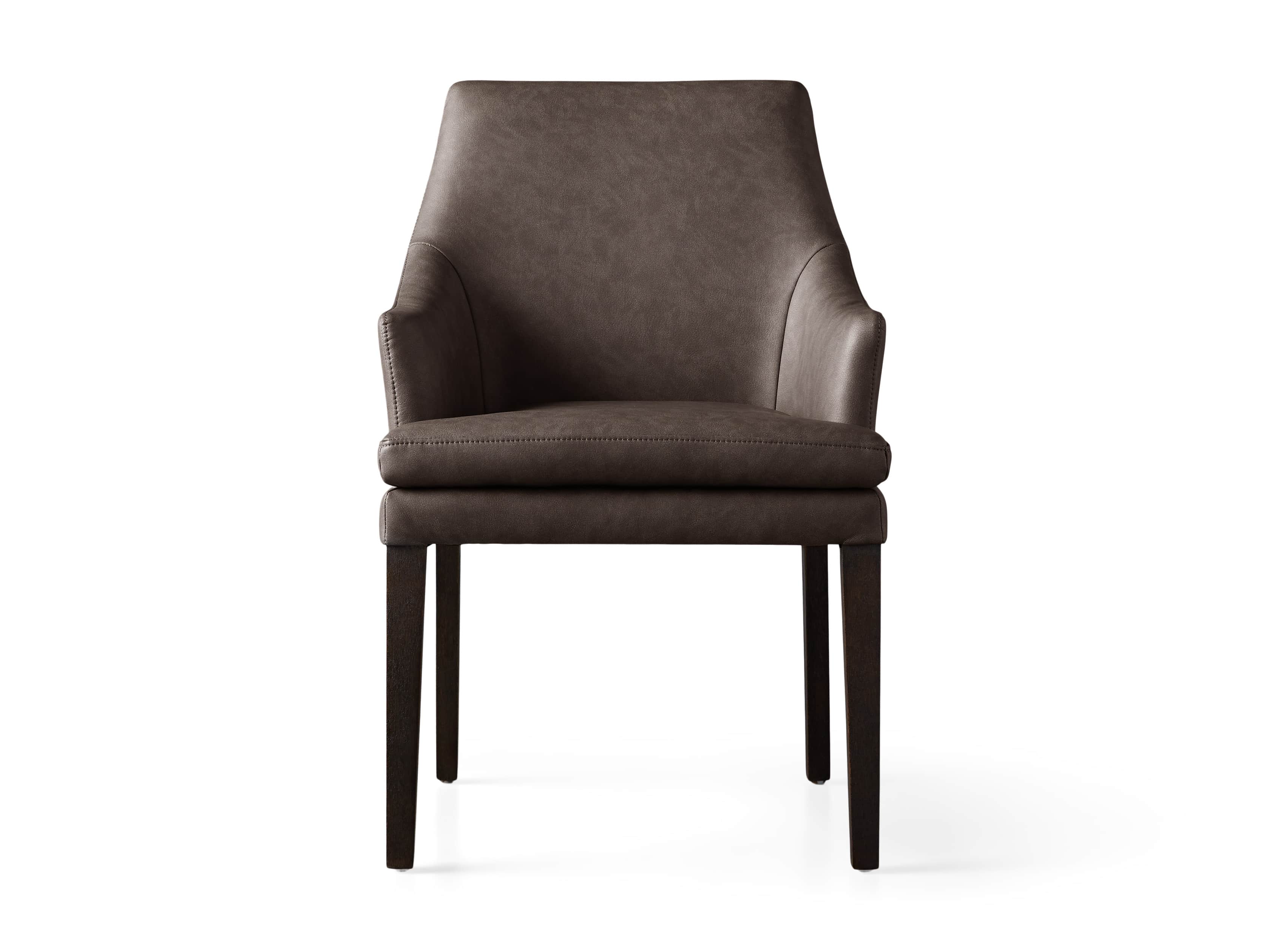 Lunden 25" Dining Arm Chair in Faux Espresso, slide 2 of 3
