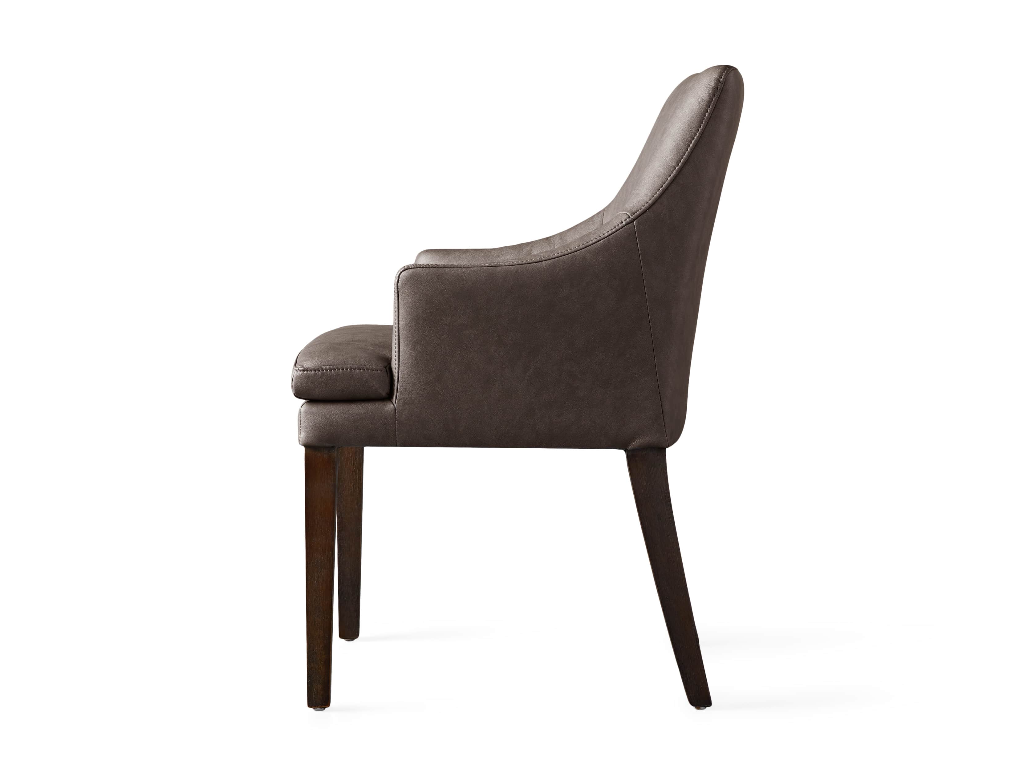 Lunden 25" Dining Arm Chair in Faux Espresso, slide 3 of 3
